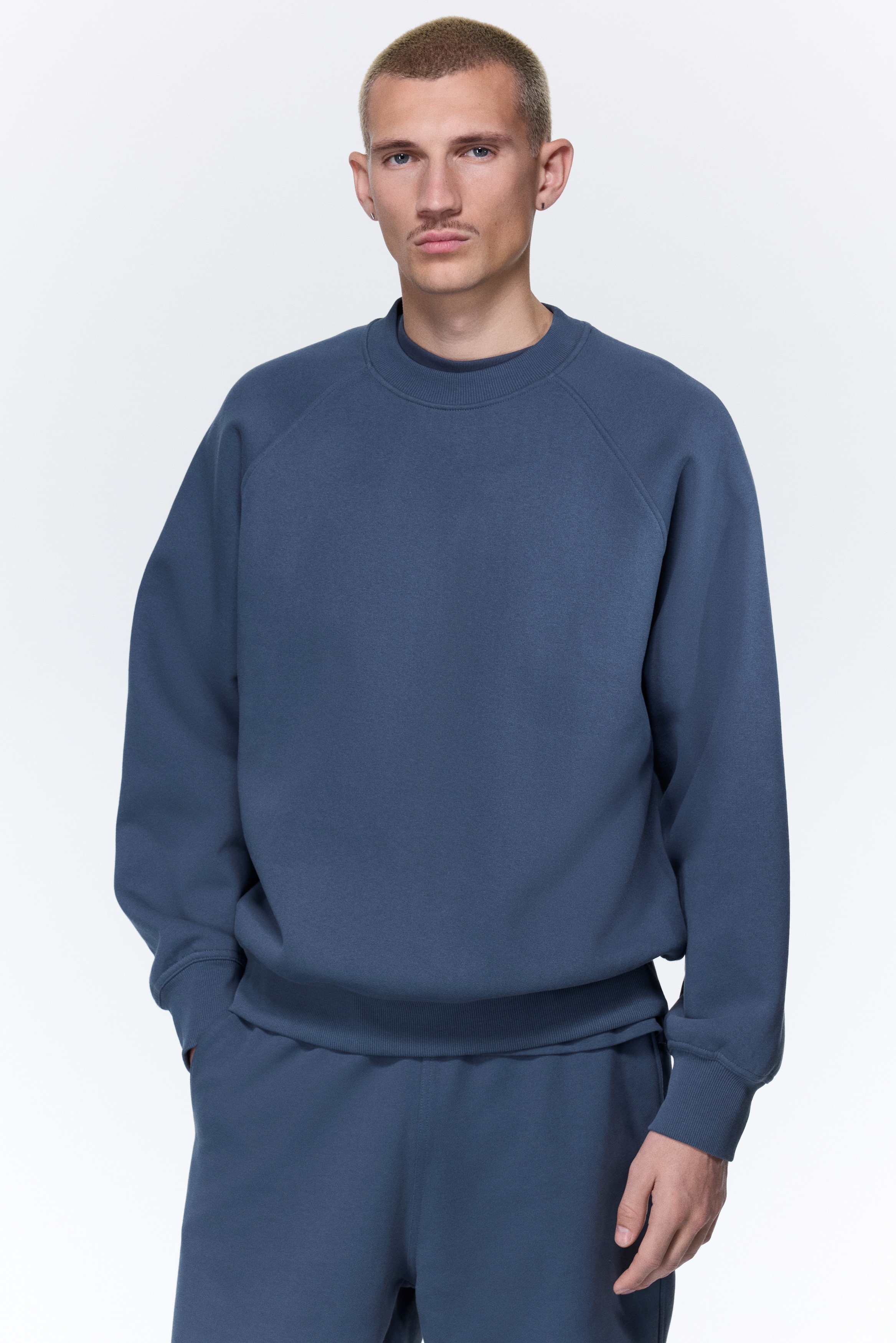 Oversized Fit Sweatshirt - Blue/Grey marl/Black/Beige