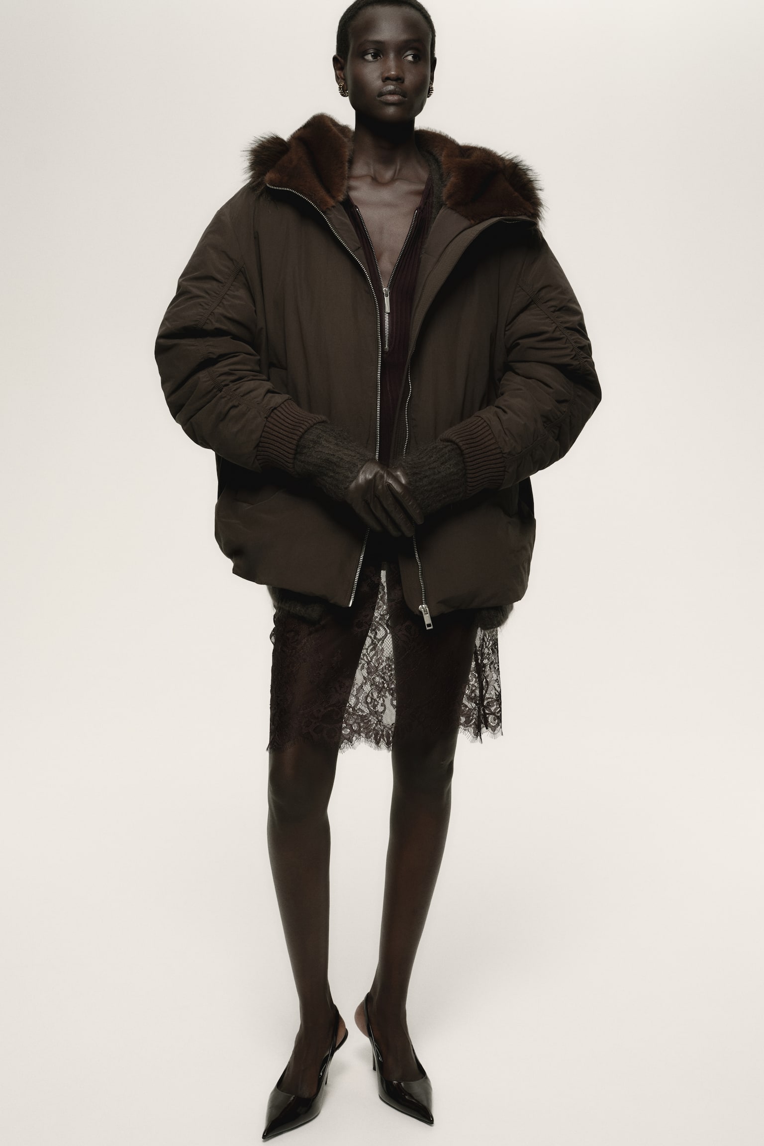 Padded jacket - Dark brown - 7