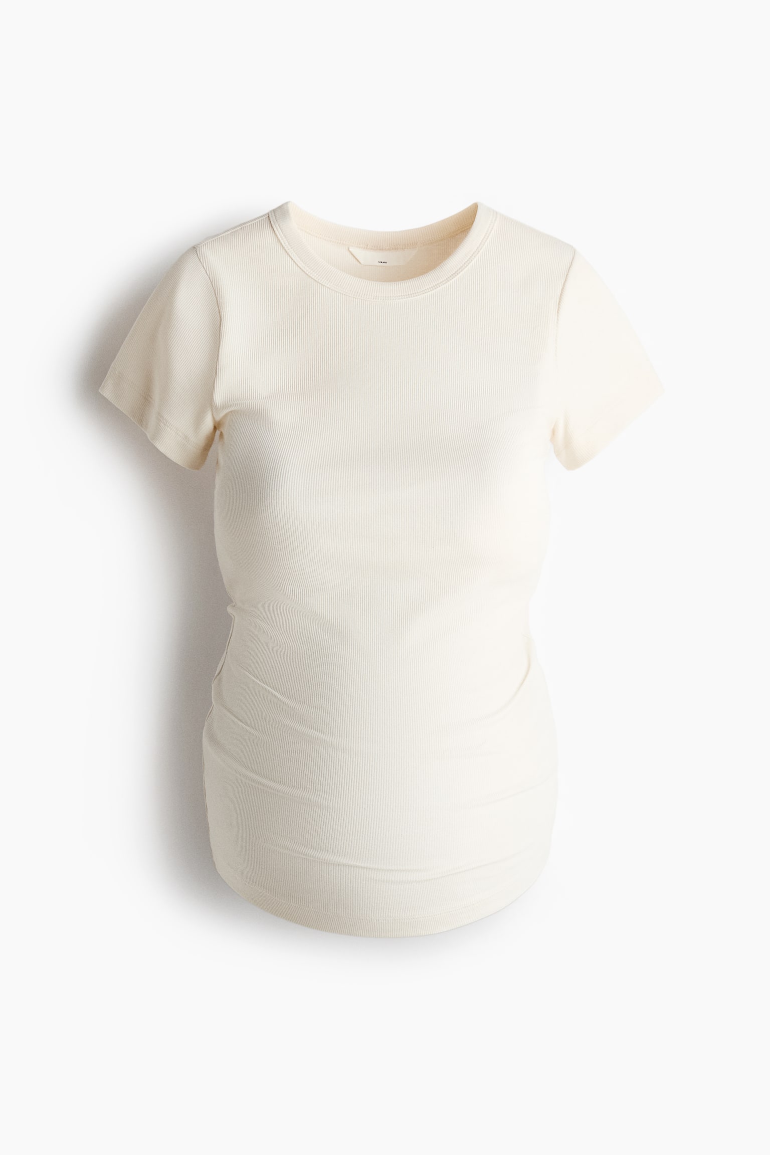 Женские футболки H&M Mama 2-Pack Ribbed T-Shirts, цвет: Чёрный / Кремовый — фото 6