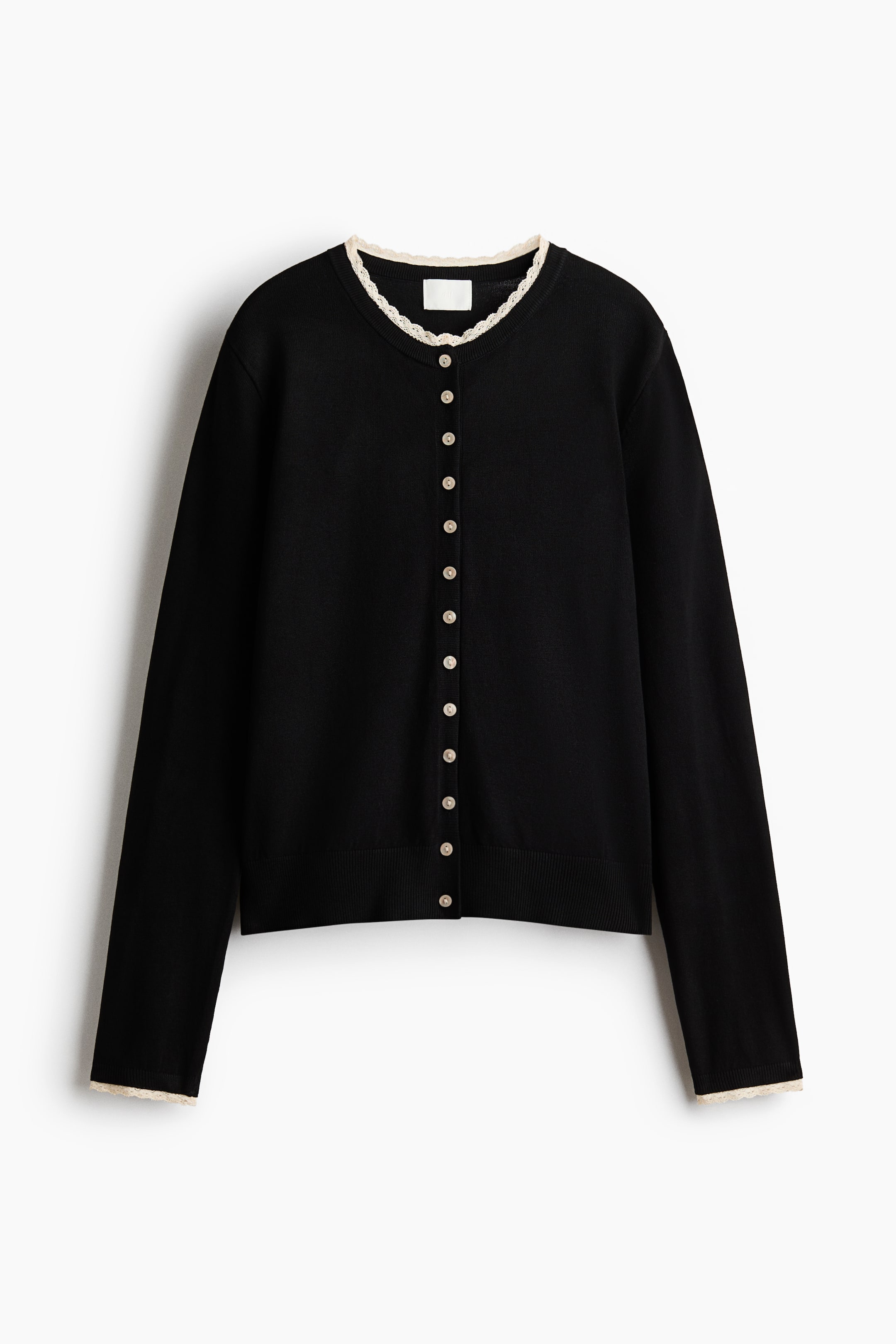 Lace-Trimmed Cardigan