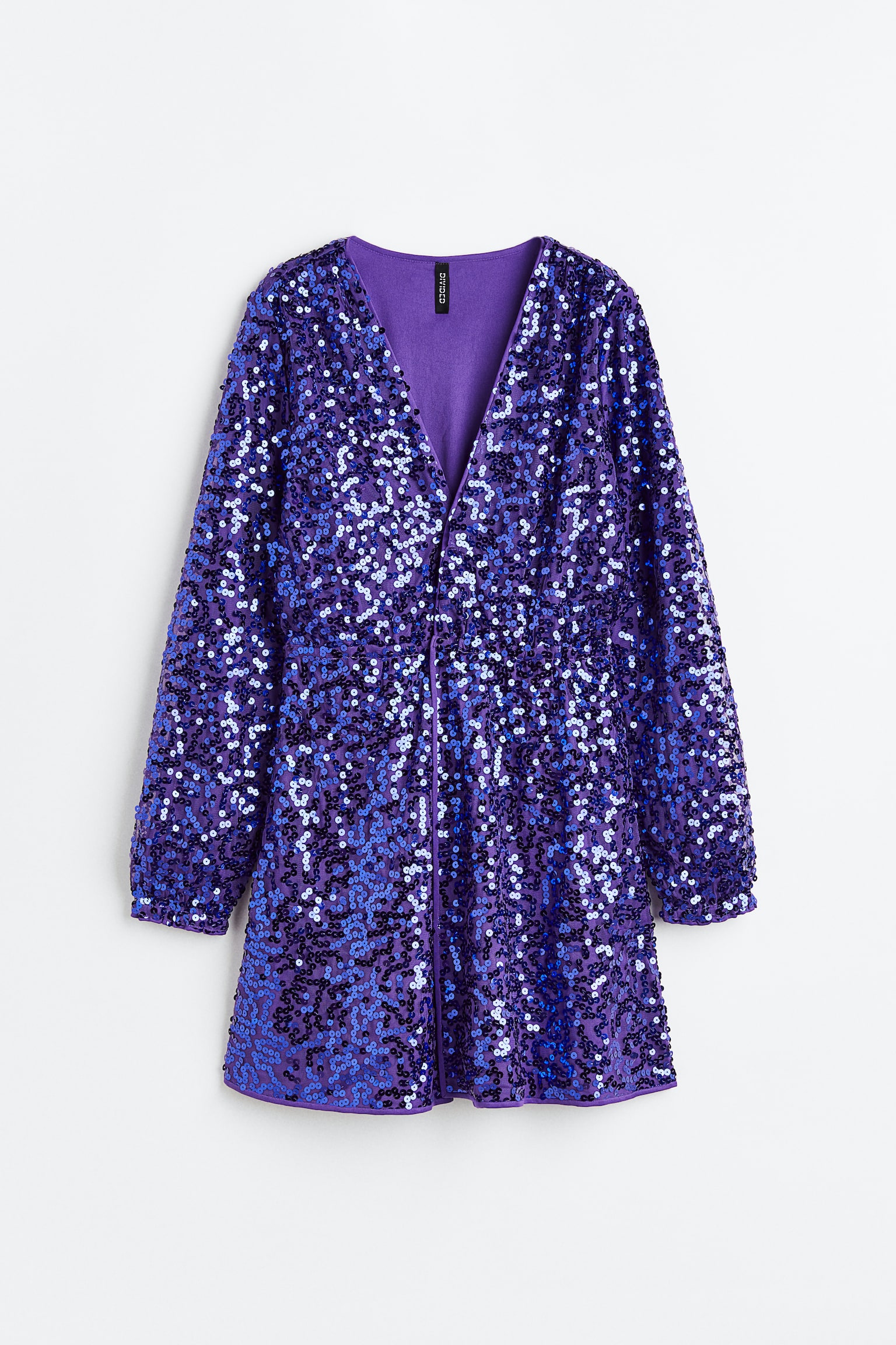 Sequined wrapover dress - V-neck - Long sleeve - Purple - Ladies | H&M GB