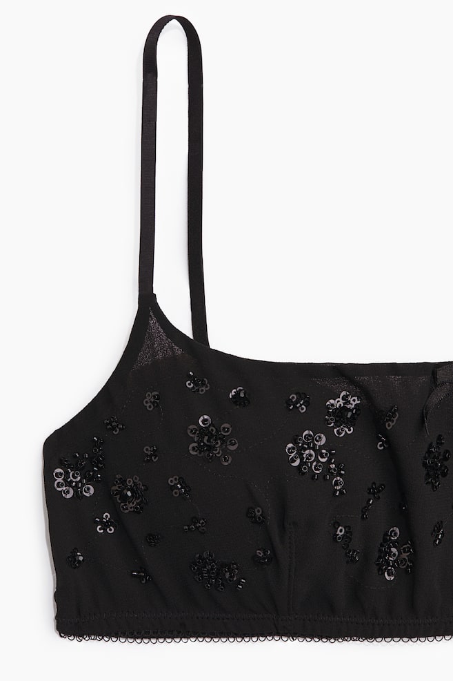 Soft-bh met pailletten - Zwart - 5