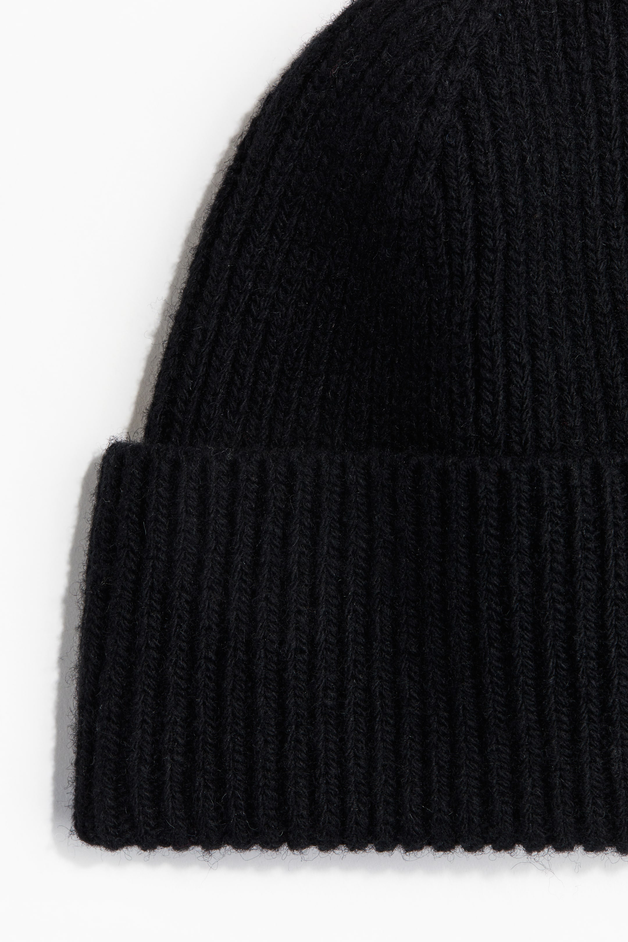 Rib-knit wool-blend hat - Black - Men | H&M GB 2