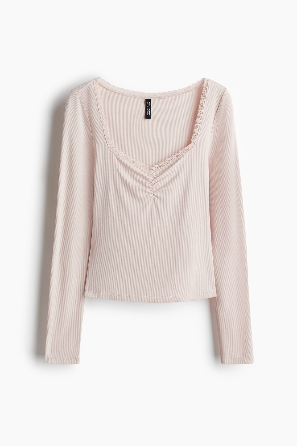 Lace-Trimmed Ribbed Top