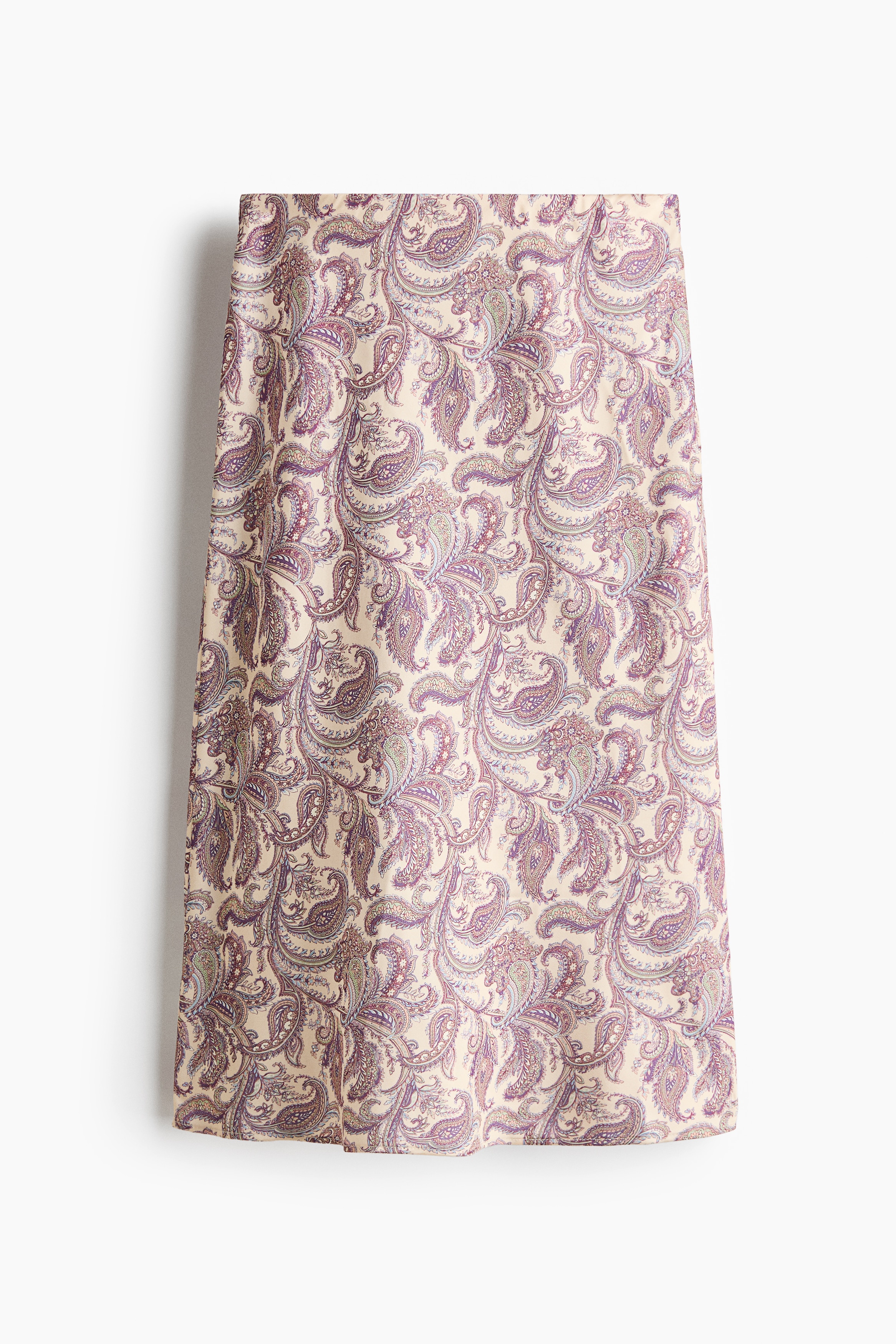 Printed viscose-blend skirt - Dusty purple/Paisley pattern