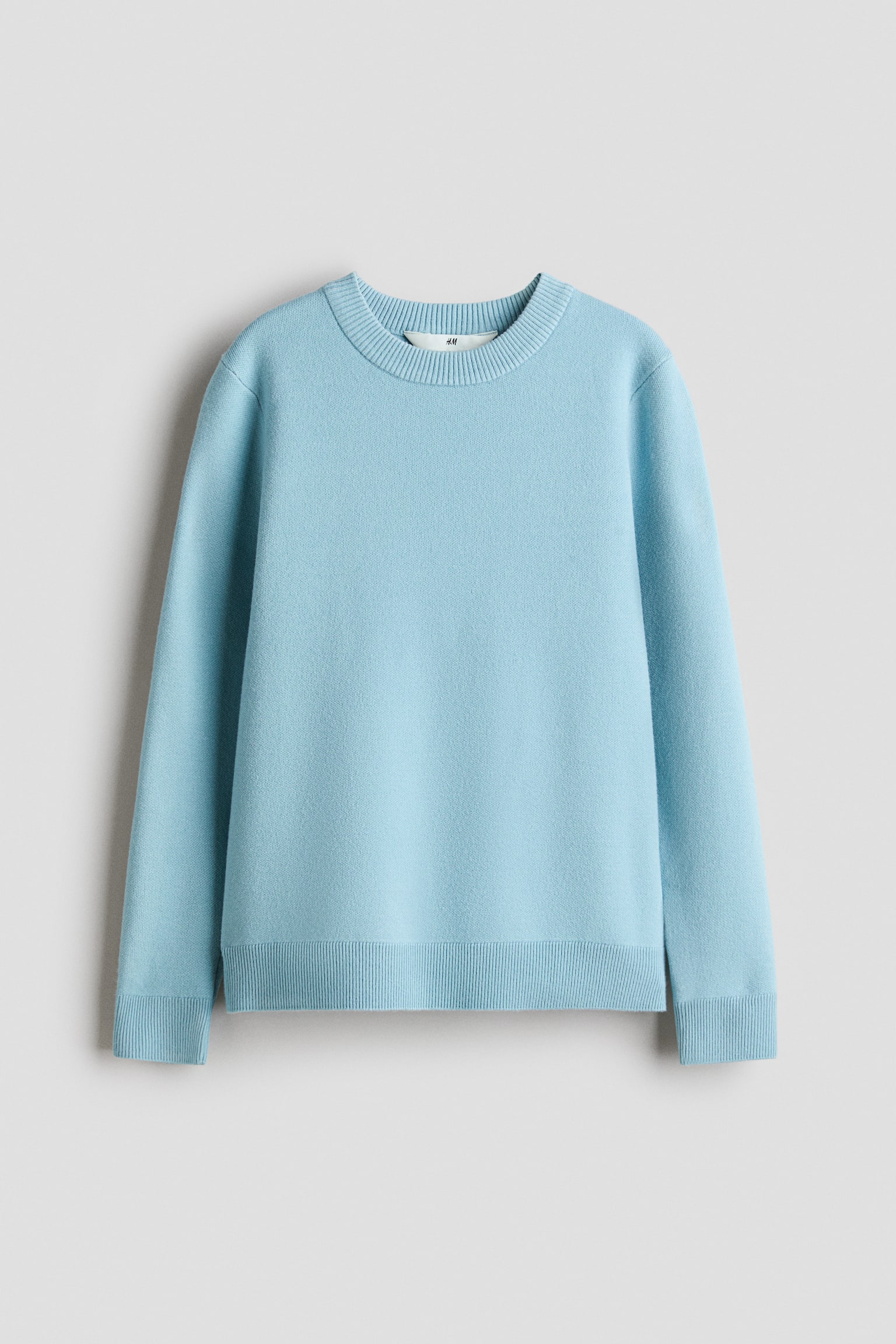 Fine-knit jumper - Blue/Light beige