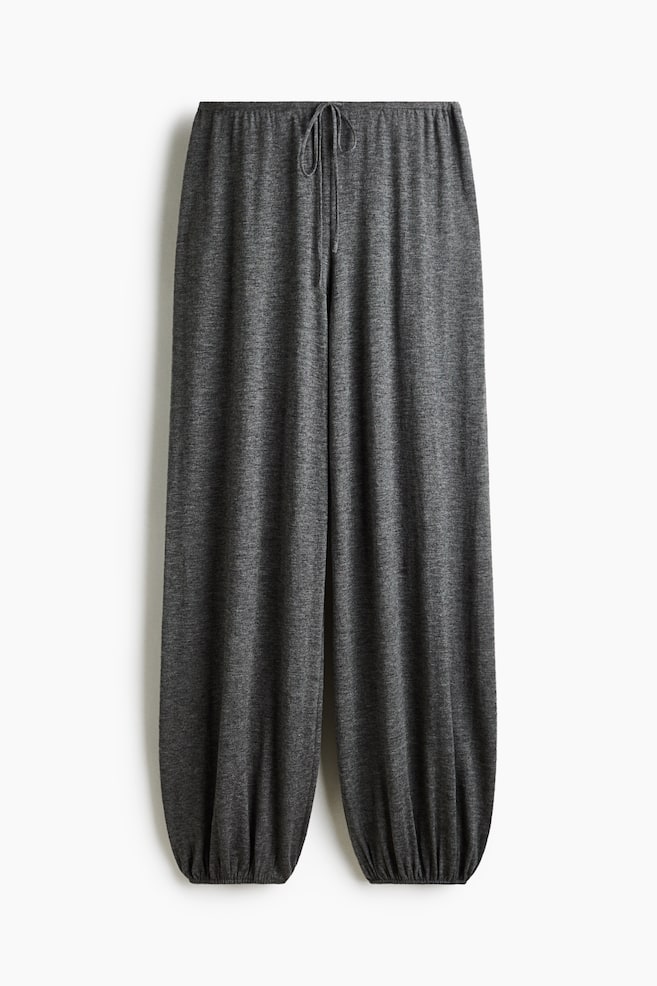 Joggers globo en mezcla de lana - Gris oscuro jaspeado - 1