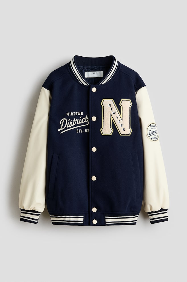 Baseballová bunda s aplikacemi - Námořnická modř/New York/Černá/New York/Černá/C - 1