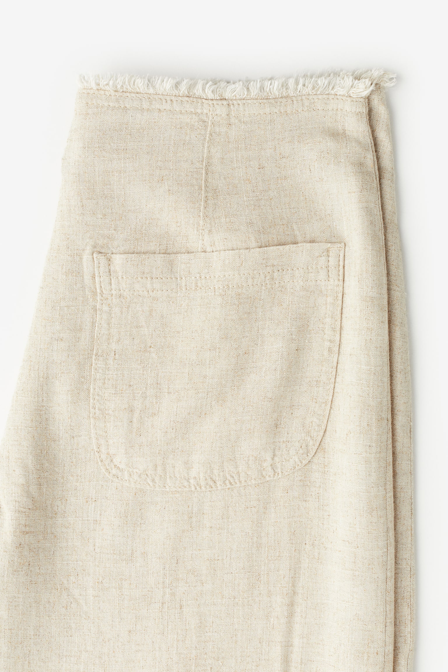 Frayed Edge Linen Blend Pants - Light beige/Cream/Pinstripe/Beige/Dark grey/White - 7