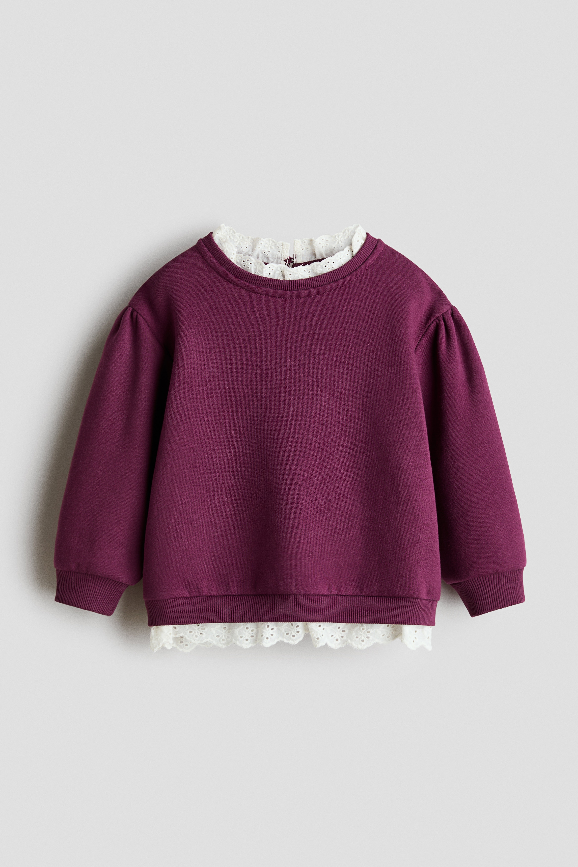 H & M - Frill-trimmed sweatshirt - ピンク H & M - Frill-trimmed sweatshirt - ピンク