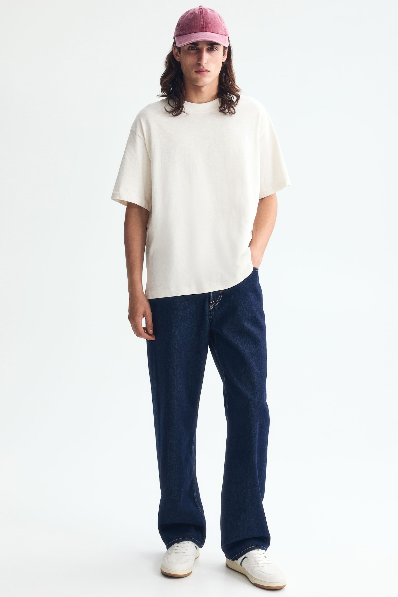 Relaxed Fit Cotton T-shirt - Cream/Black/Brown/Dark khaki green - 1