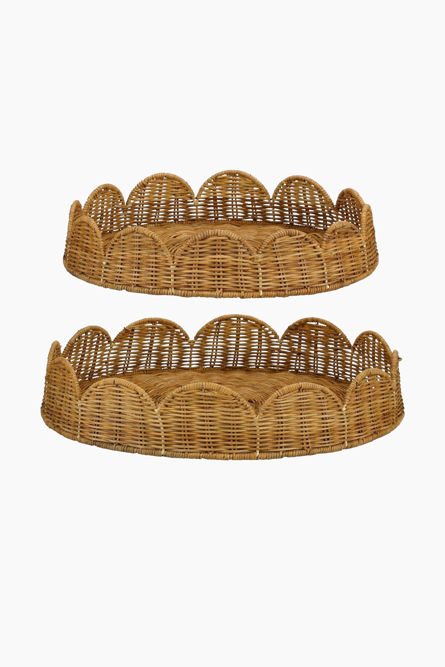 Ensemble De 2 Plateaux En Rotin - Marron Clair