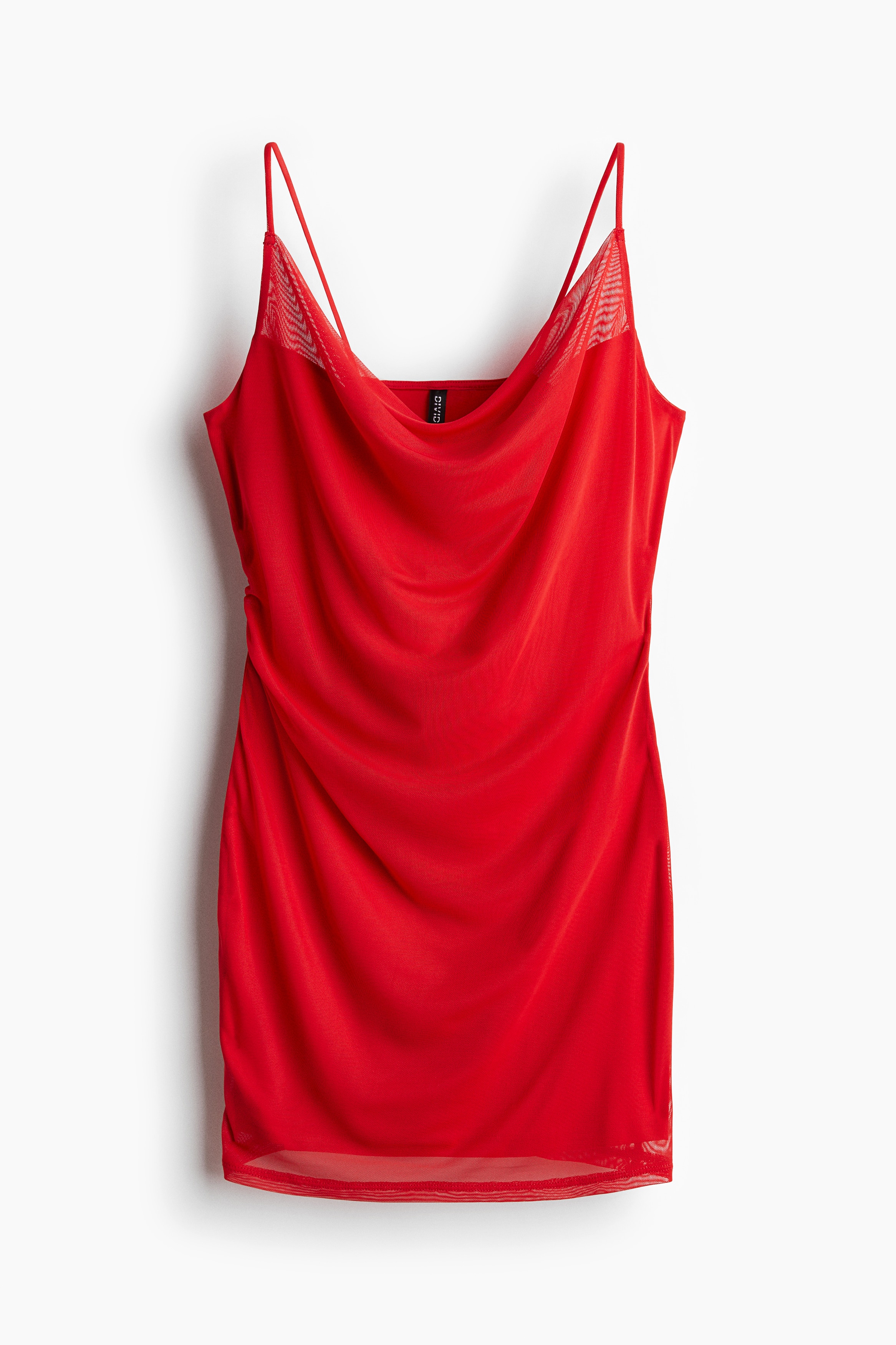 h&m draped mesh dress