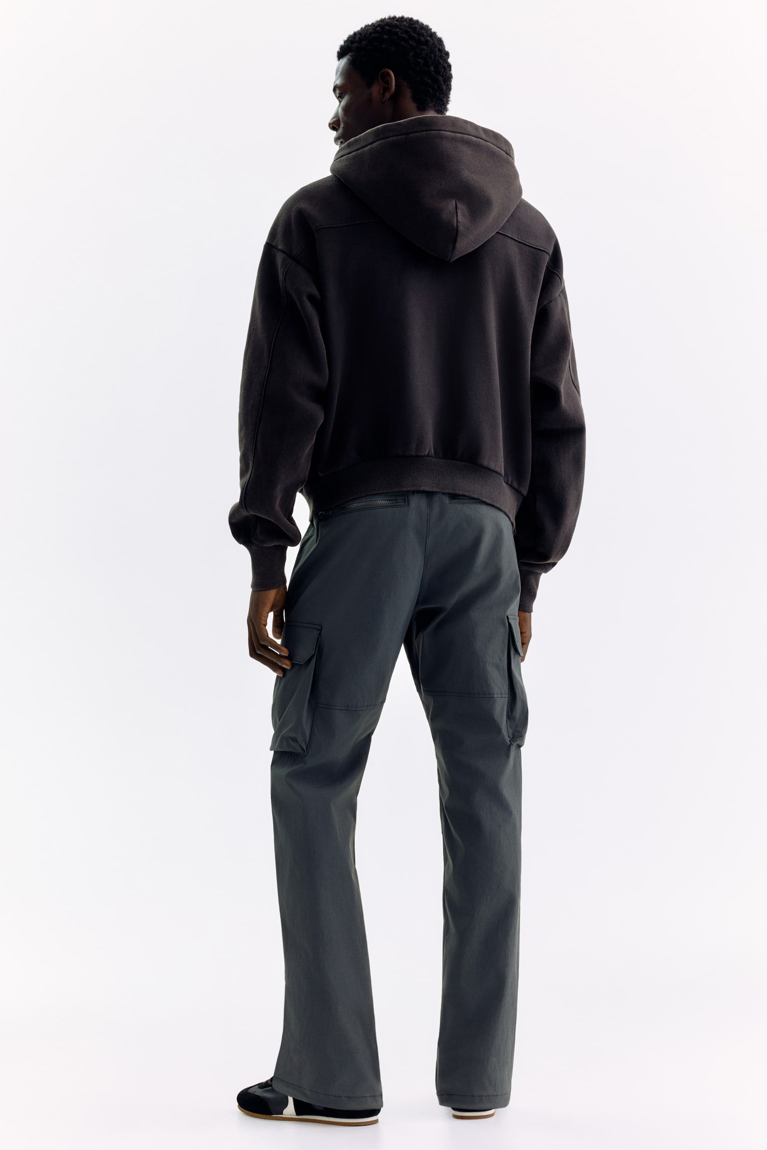 Regular Fit Nylon cargo trousers - Dark grey/Black - 4