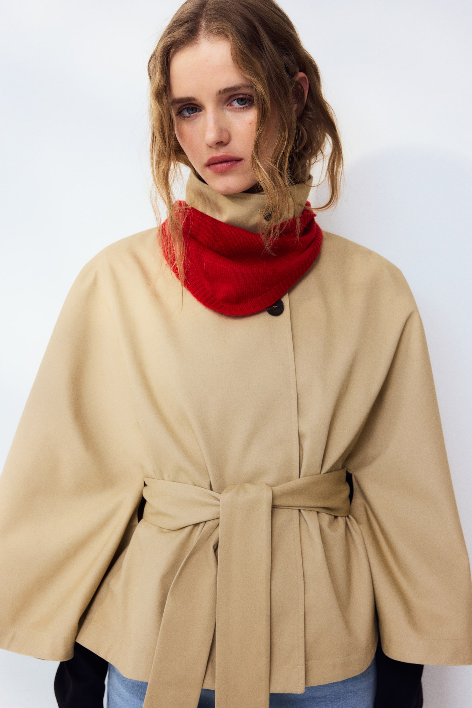 Twill cape jacket - Beige - 7