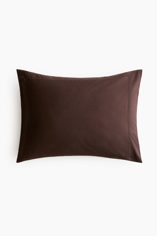 Egyptian Cotton Pillowcase - Dark brown/White/Taupe/Light beige - 1