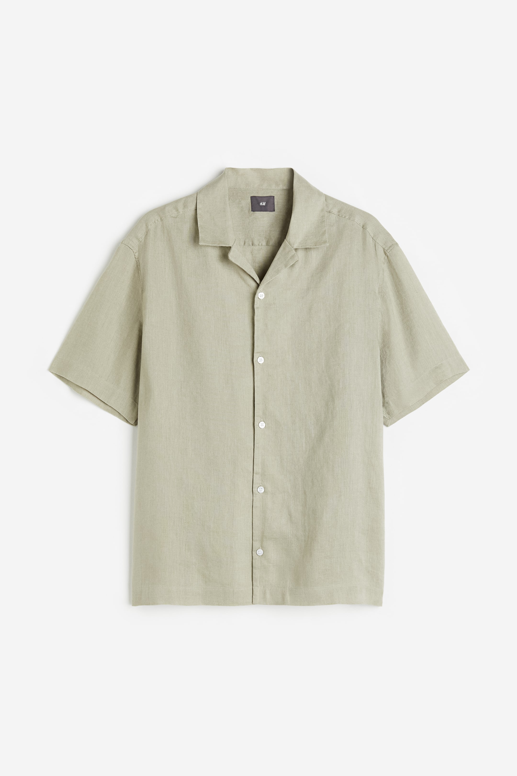 View larger image: Relaxed Fit Linen resort shirt - Light green-beige - Men | H&M 1