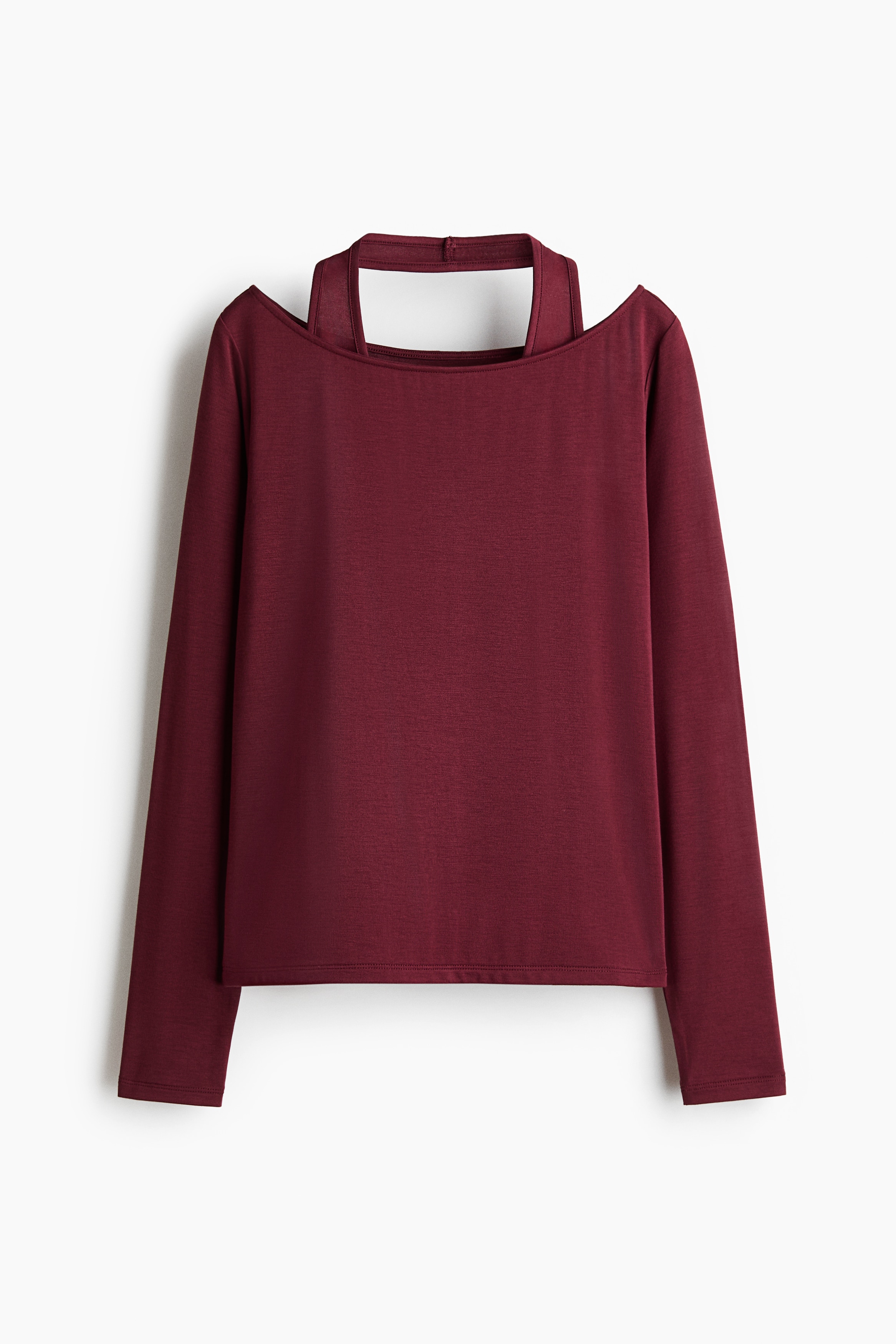 레이어드 탑 - 다크 레드/블랙/그레이 멜란지