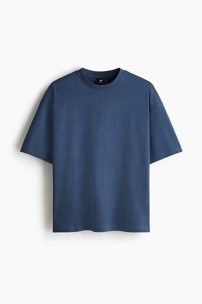 Oversized Fit Cotton T-shirt - Blue/Beige/Cream/Striped/Black/Brown/Dark khaki green/White/Light grey/Light grey marl/Light purple - 1