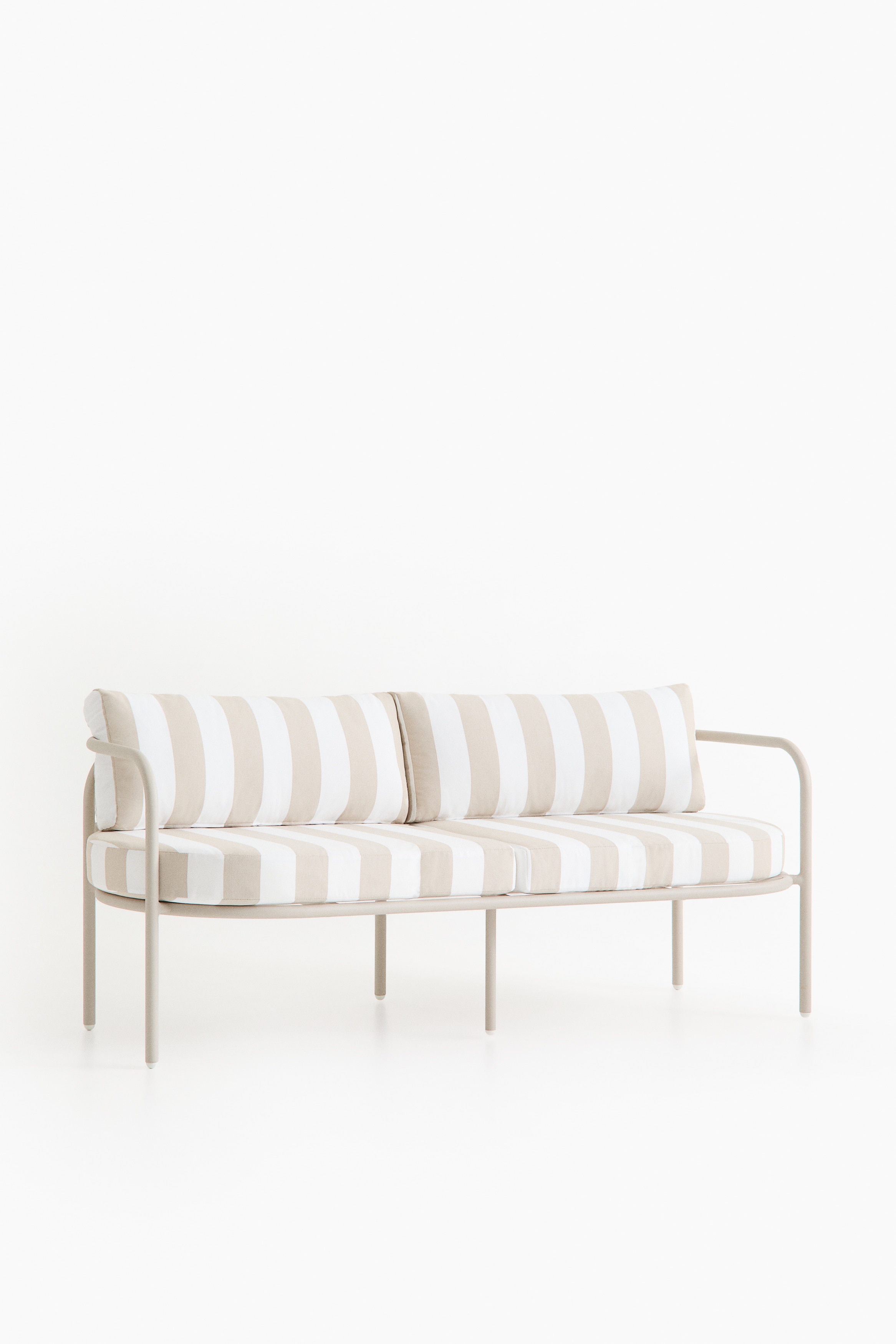 3-sitzer Outdoorsofa - Aluminium, Beige