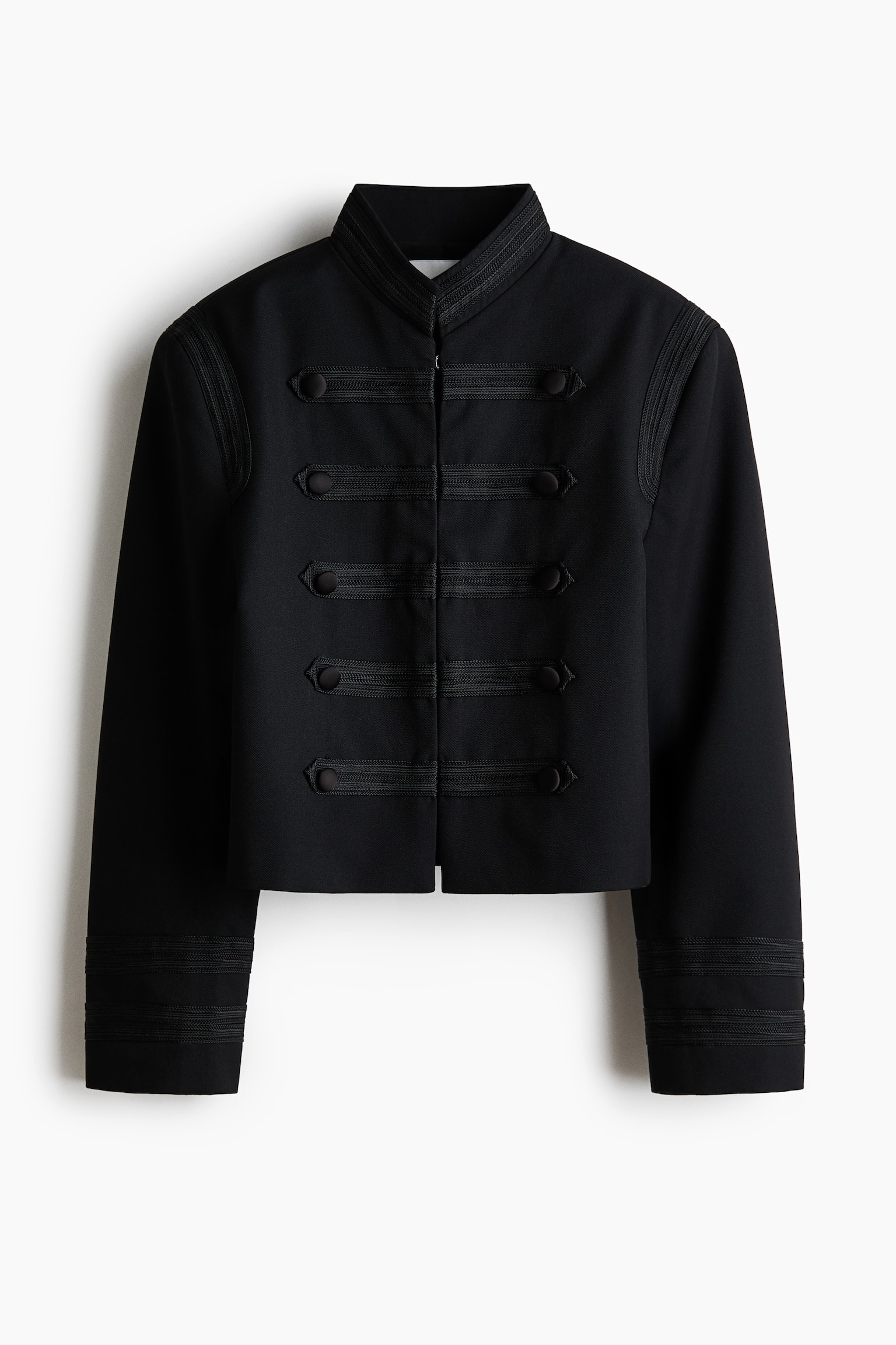 Shoulder-pad twill jacket - Black - 1