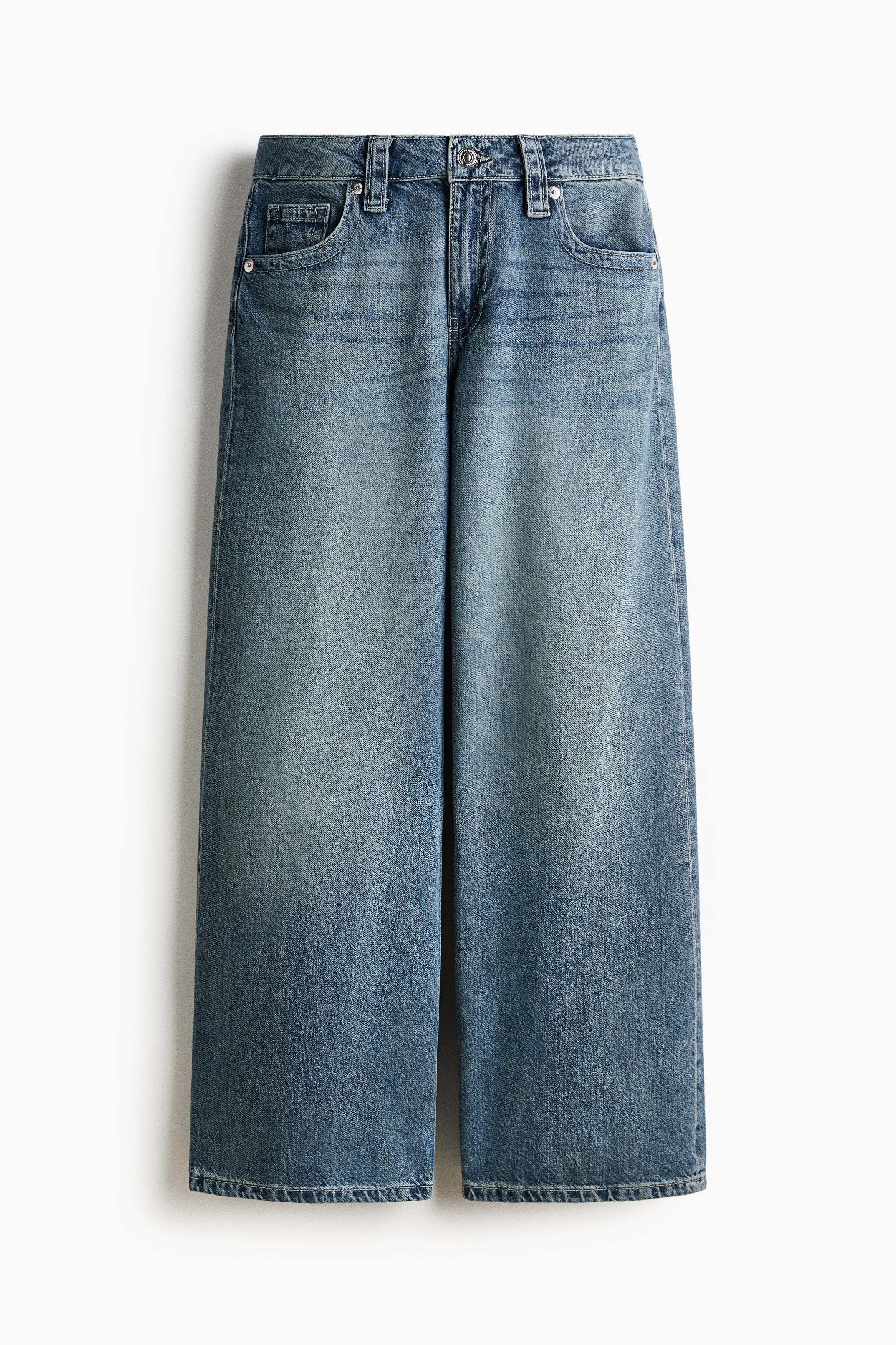 Baggy Wide Low Waist Jeans - Bleu denim/Bleu denim clair/Gris