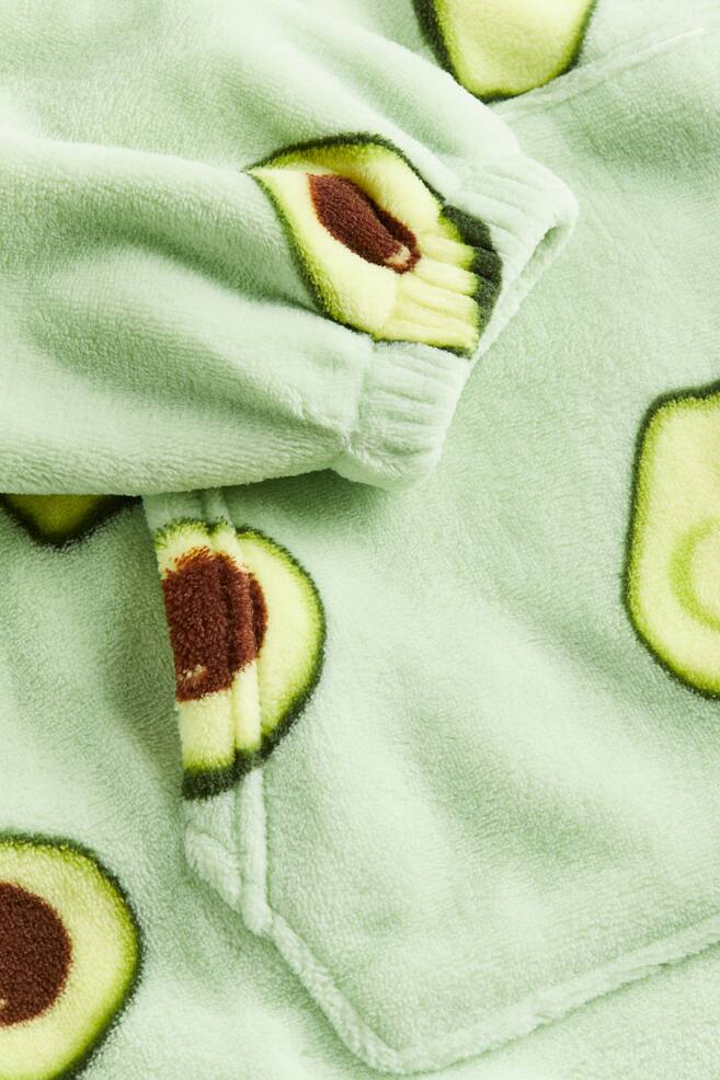 Hooded pile blanket - Light green/Avocados - 2