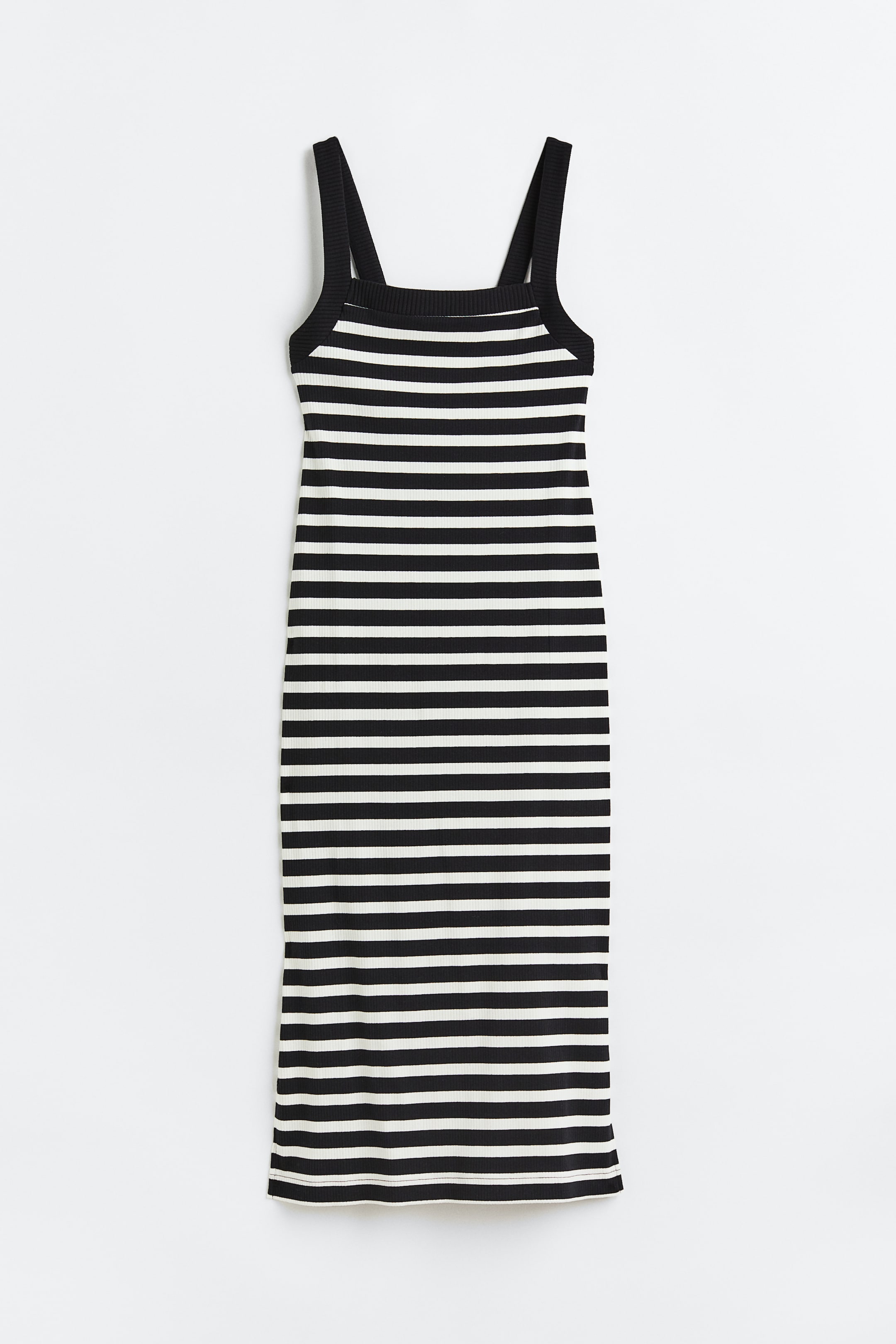 View larger image: Rib-knit dress - Black/Striped - Ladies | H&M MY 1