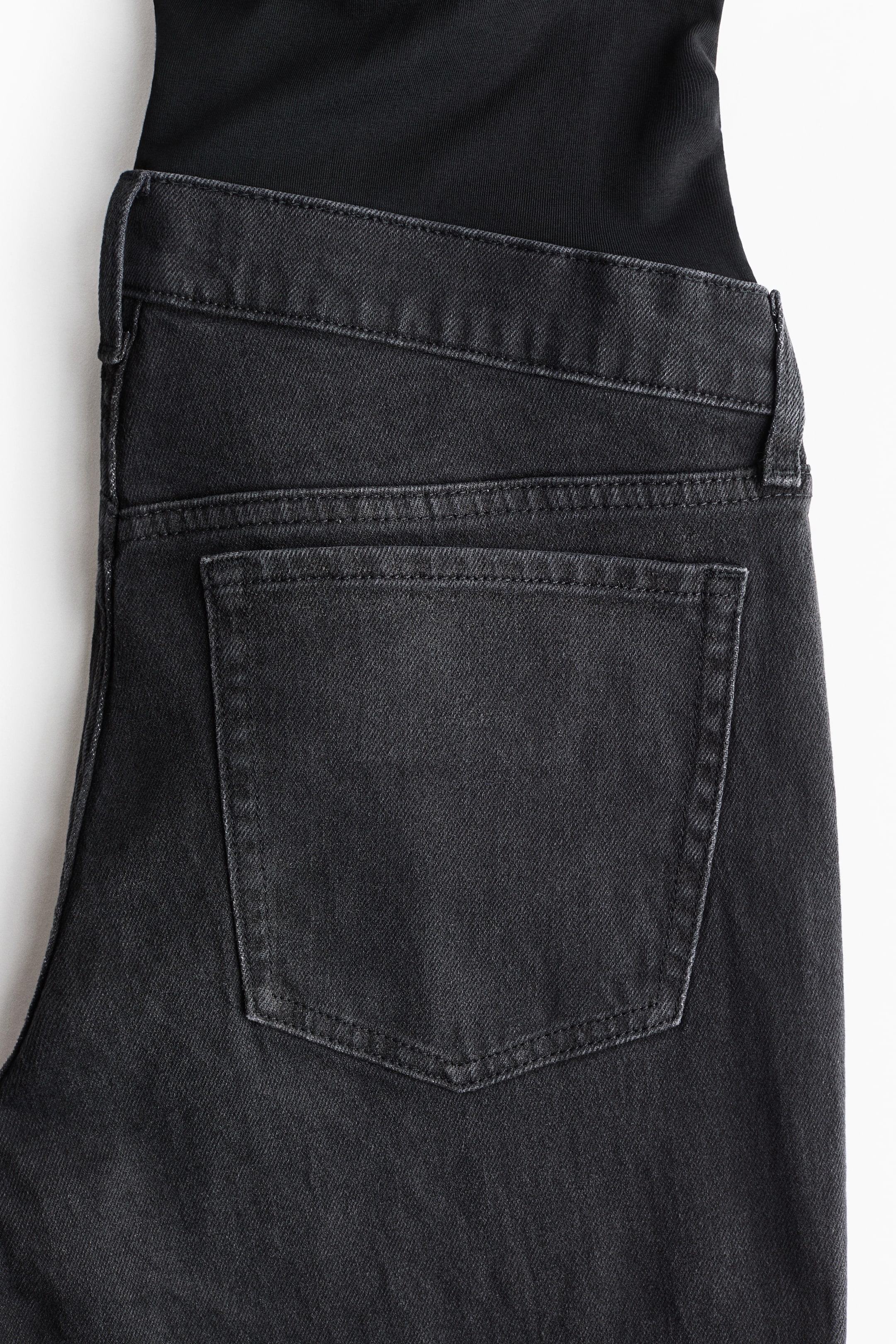 拡大画像を表示: MAMA Slim Straight High Jeans - ダークデニムグレー - レディース | H&M JP 2