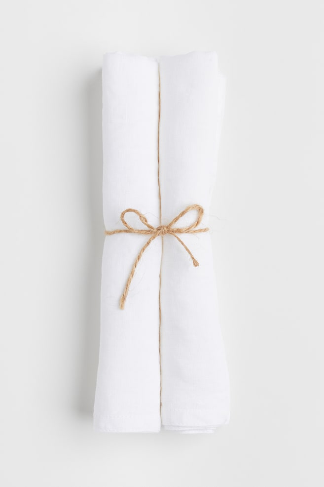 2-pack linen napkins - White/Anthracite grey/Grey/Beige/dc/dc - 1