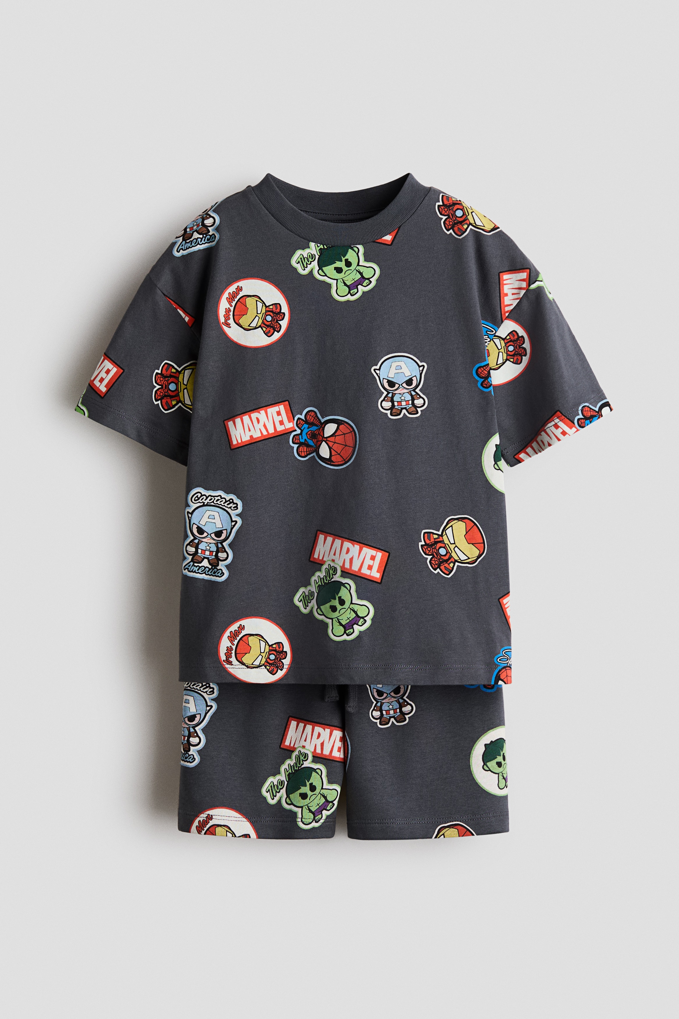 2-teiliges Set mit Print - Dunkelgrau/Marvel Comics/White/Hot Wheels/Rot/Micky Maus/Weiß/Jurassic World/Grün/Minecraft/Cremefarben/Autos/Weiß/Lilo & Stitch/Dunkeltürkis/Spidey/Schwarz/Minecraft/Rot/Spider-Man