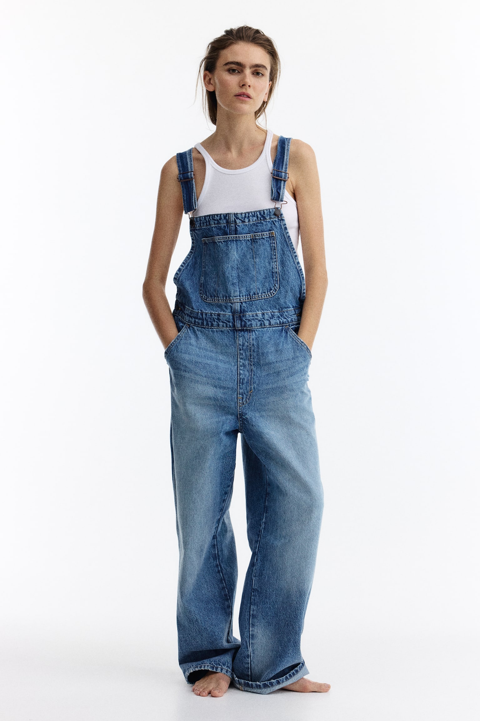 Cotton denim dungarees - Light denim blue - 6