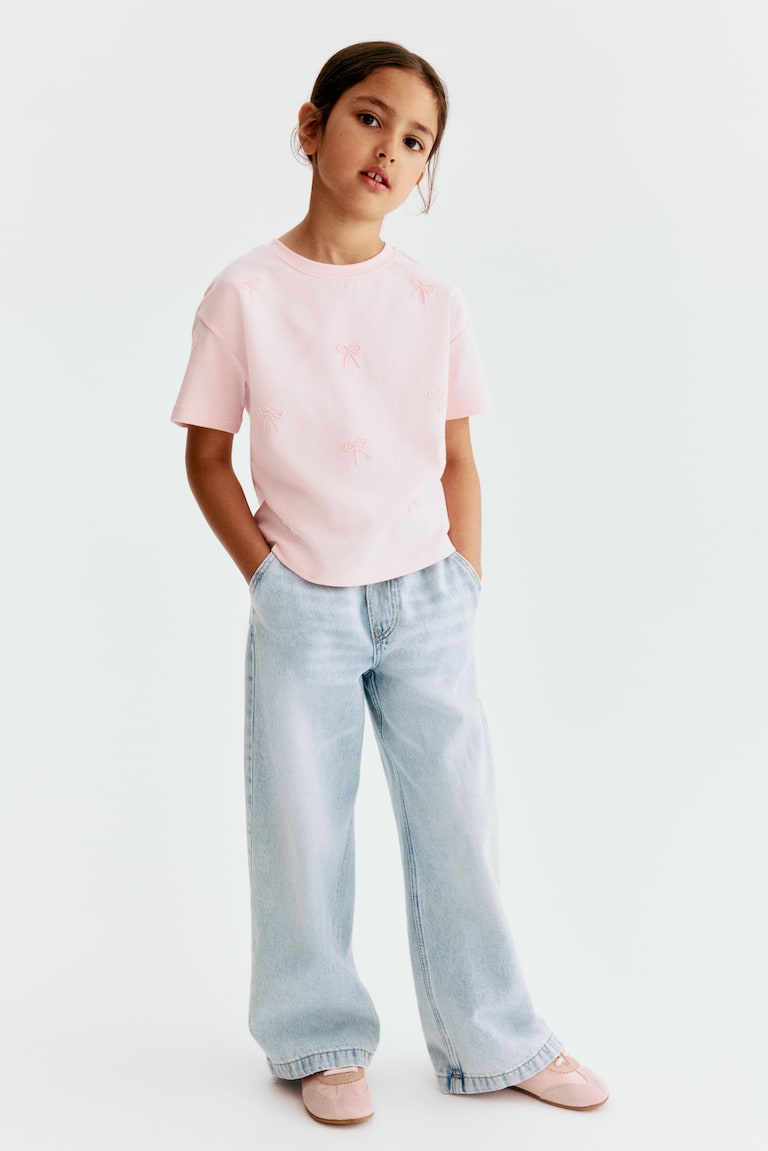 Wide Leg Farmerke s nabranim strukom