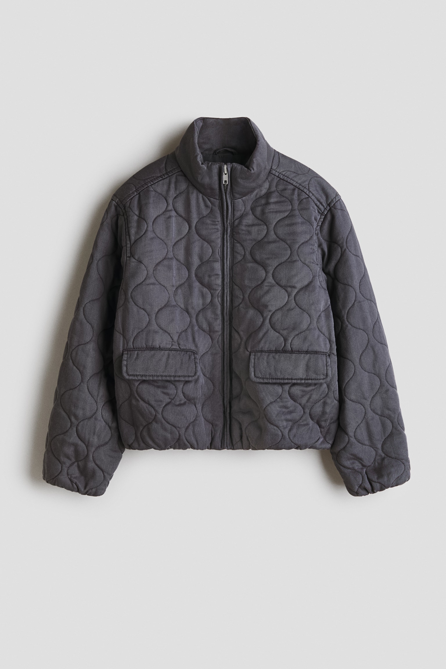 Quilted lyocell jacket - Dark grey