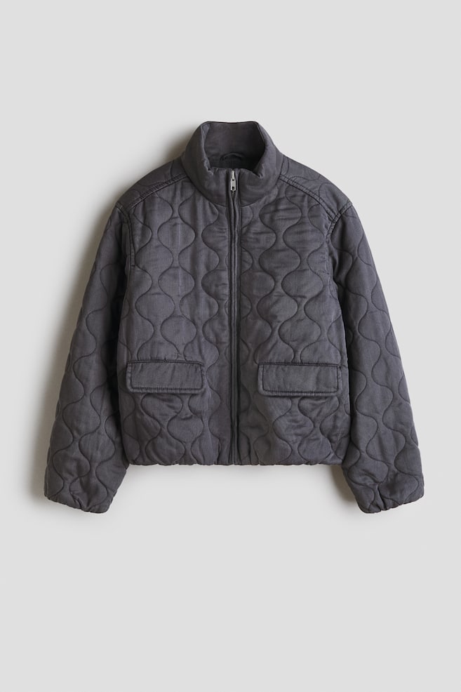 Quilted lyocell jacket - Dark grey - 1