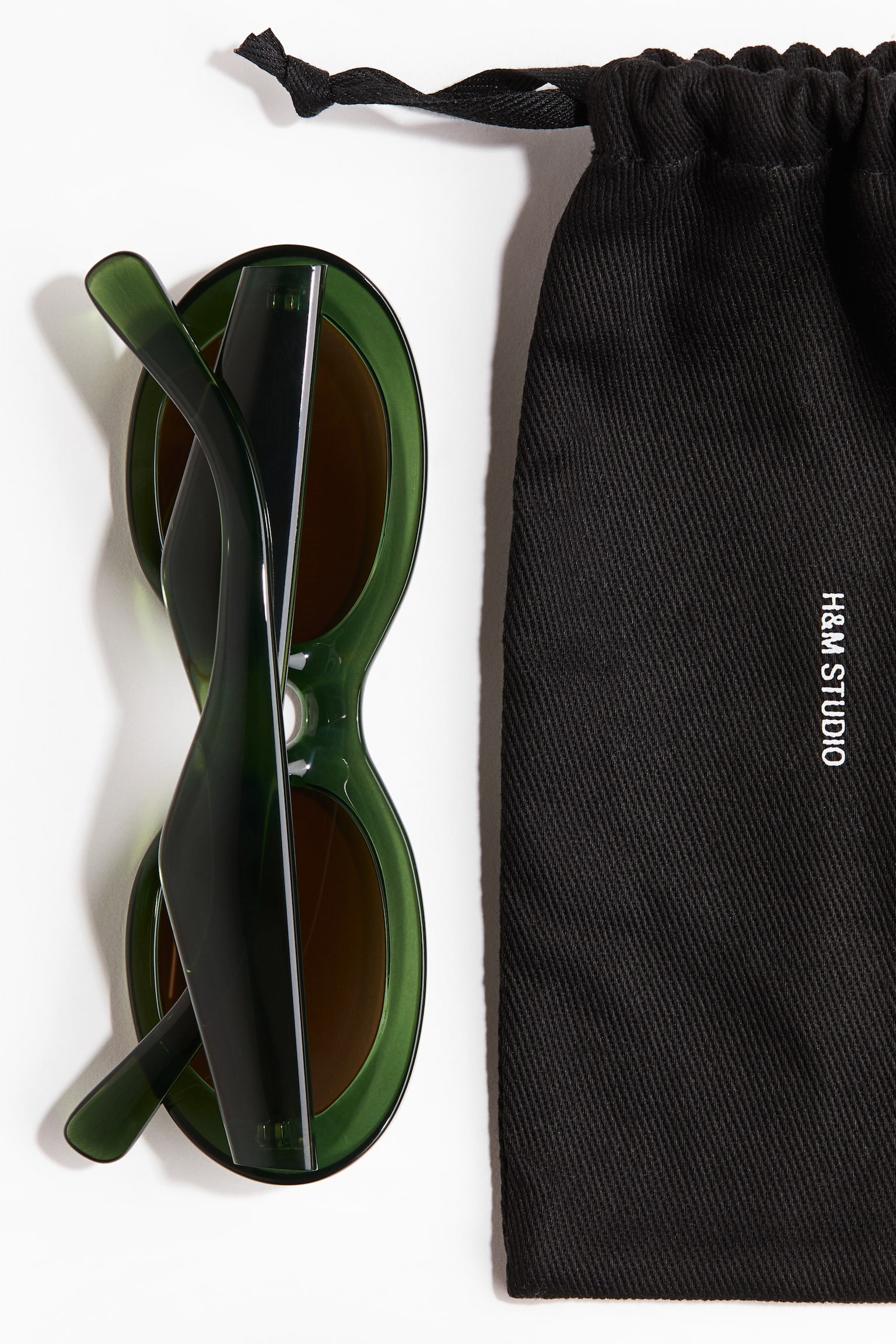 Женские солнцезащитные очки H&M Oval Polarized Sunglasses, цвет: Зелёный — фото 4