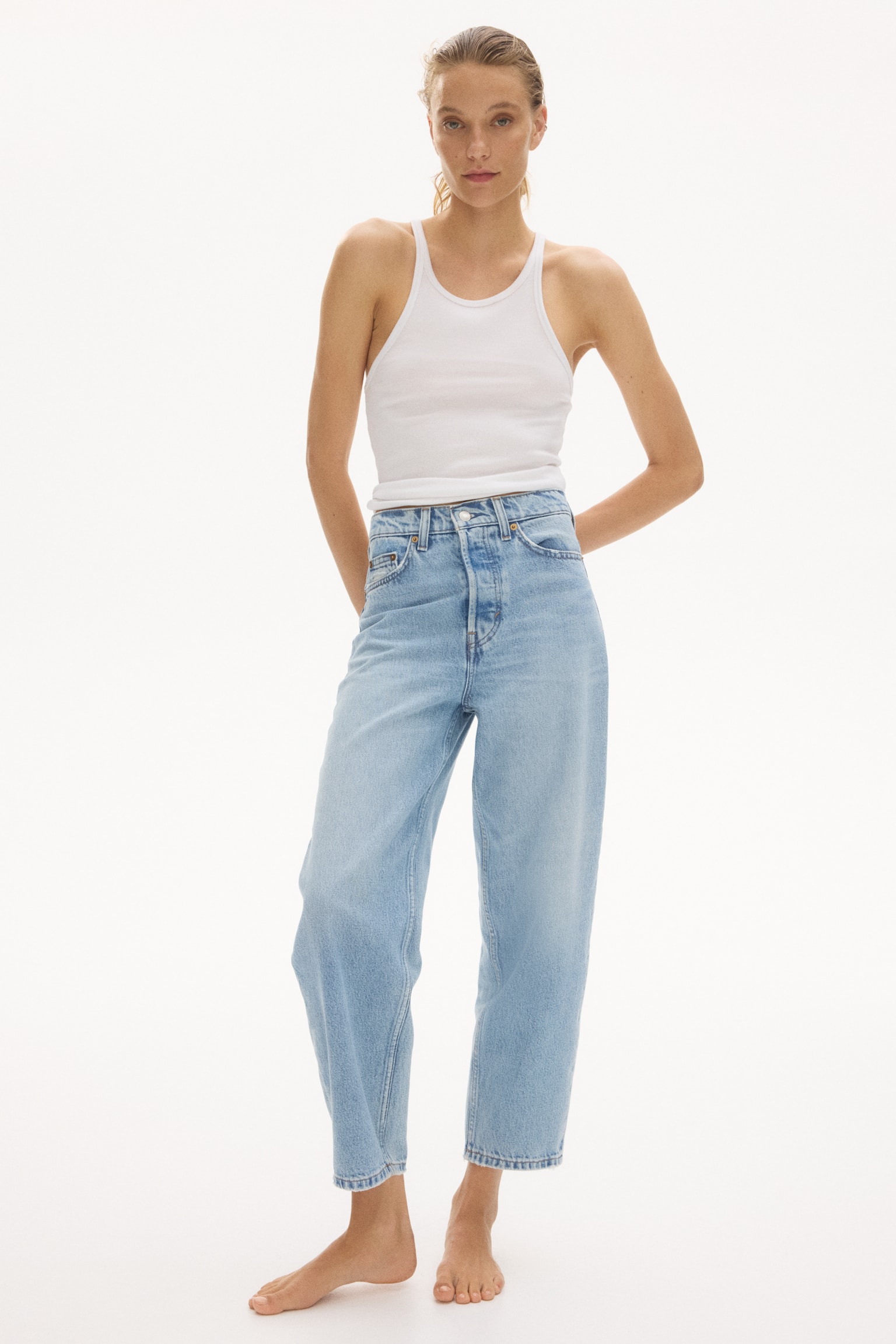 Barrel High Waist Ankle Jeans - Açık kot mavisi/Açık kot mavisi/Kot mavisi - 1