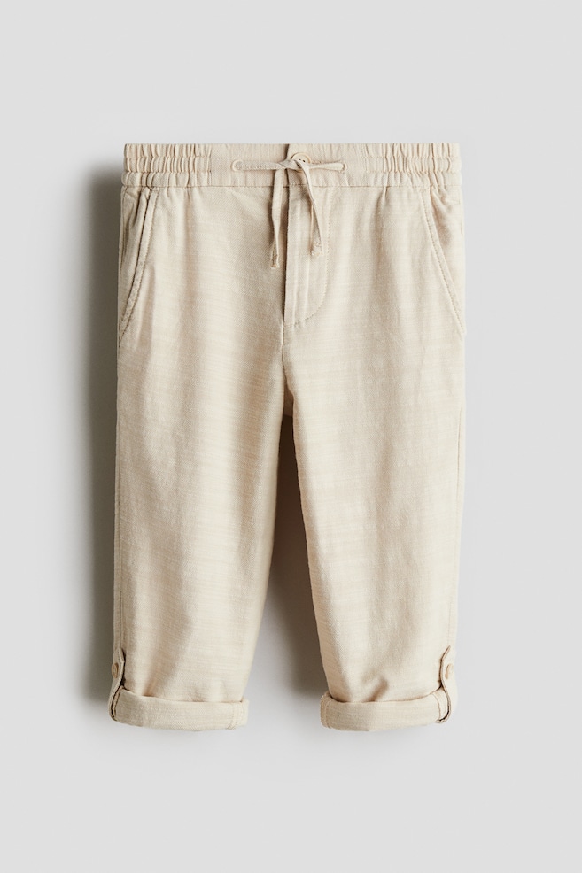 Cotton Roll-Up Chinos - Beige - 1