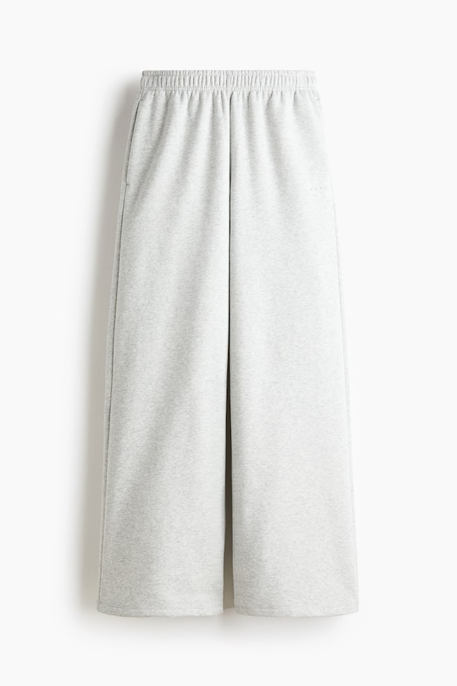 Wide-Leg Sports Joggers - Light gray melange - 1