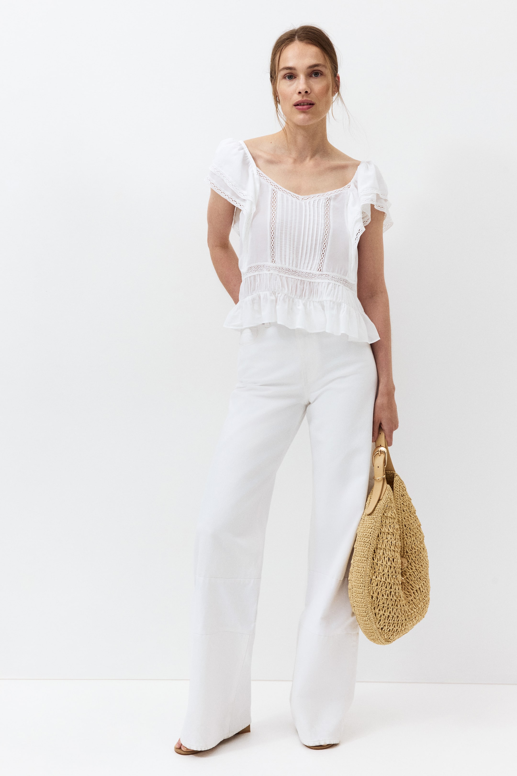 MAMA Lace-trimmed Nursing Blouse