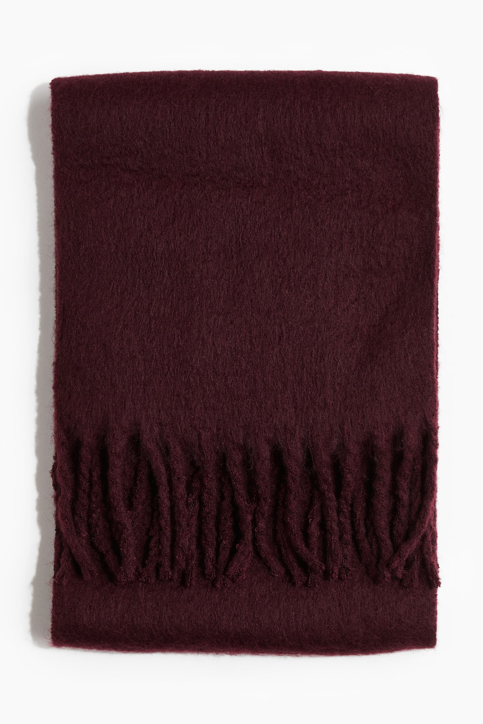 Brushed-finish scarf - Burgundy/Black/Dark grey marl/Cream - 1