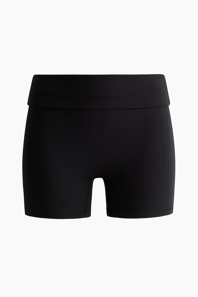 Sports Biker Shorts with SoftMove™ - Black/Sky blue - 1