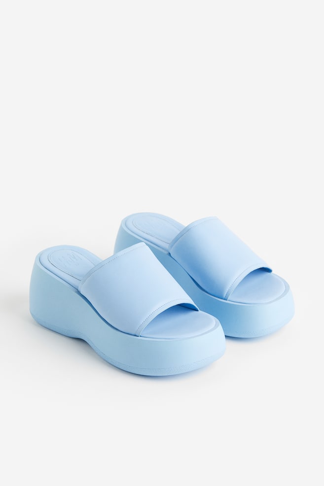 Sandales à plateforme avec semelle épaisse - Bleu clair - 5