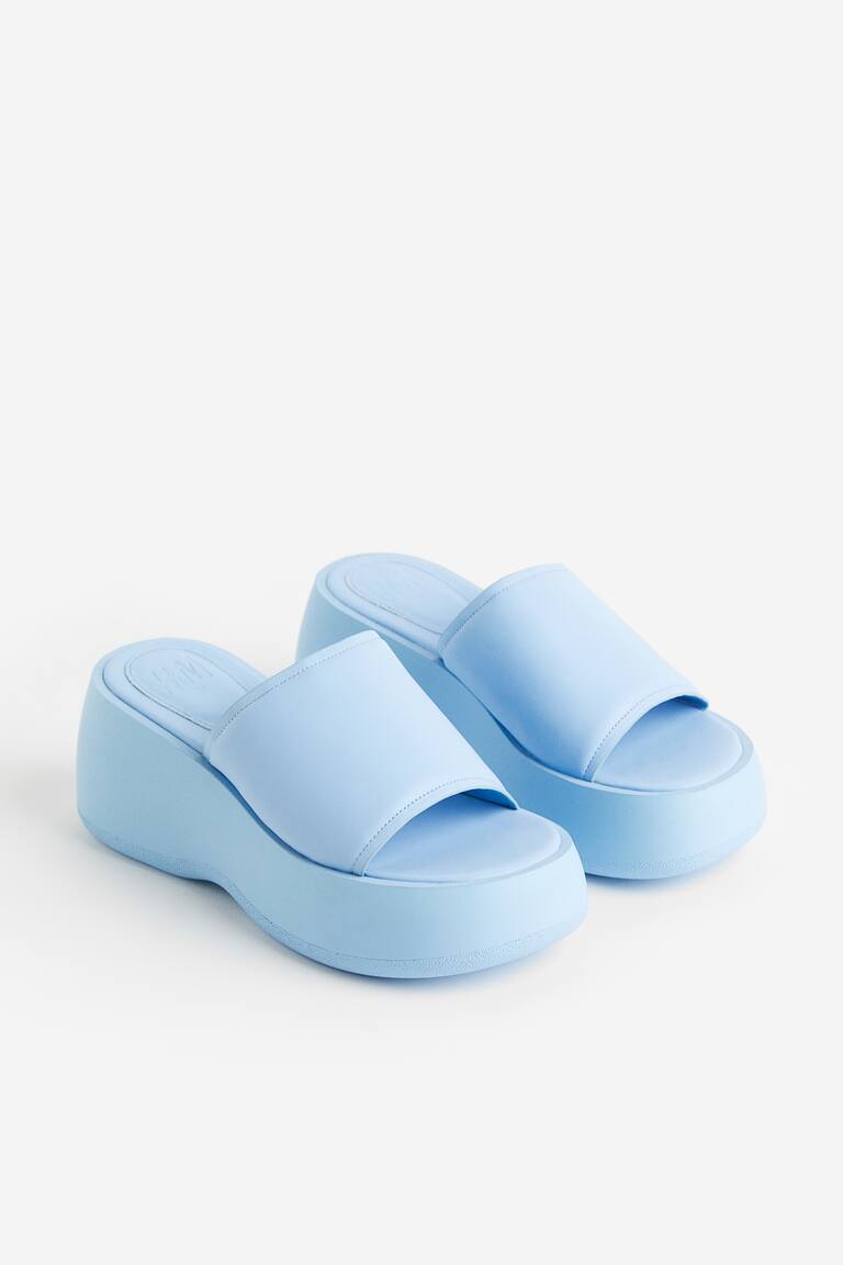 Chunky platform sandals Light blue Ladies H&M
