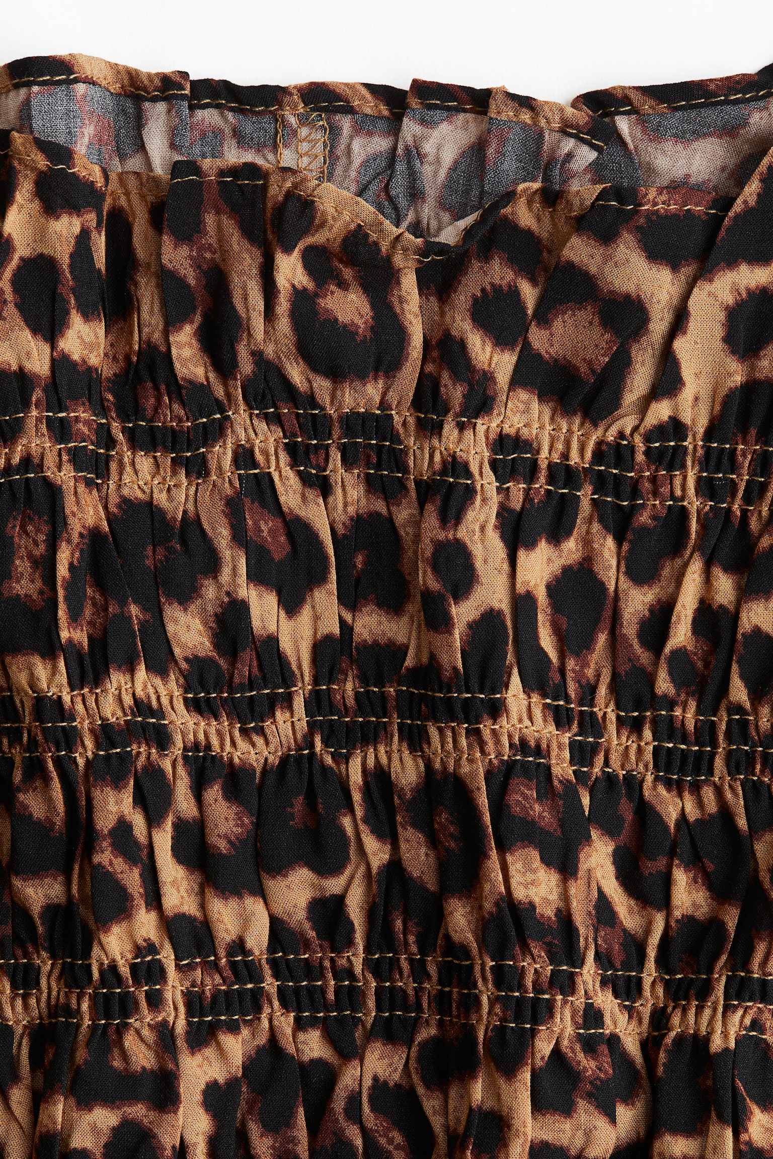 Büzgülü Kolsuz Üst - Bej/Leopar desenli/Bordo/Şal desenli/Açık bej/Zebra desenli/Açık bej/Desenli - 5