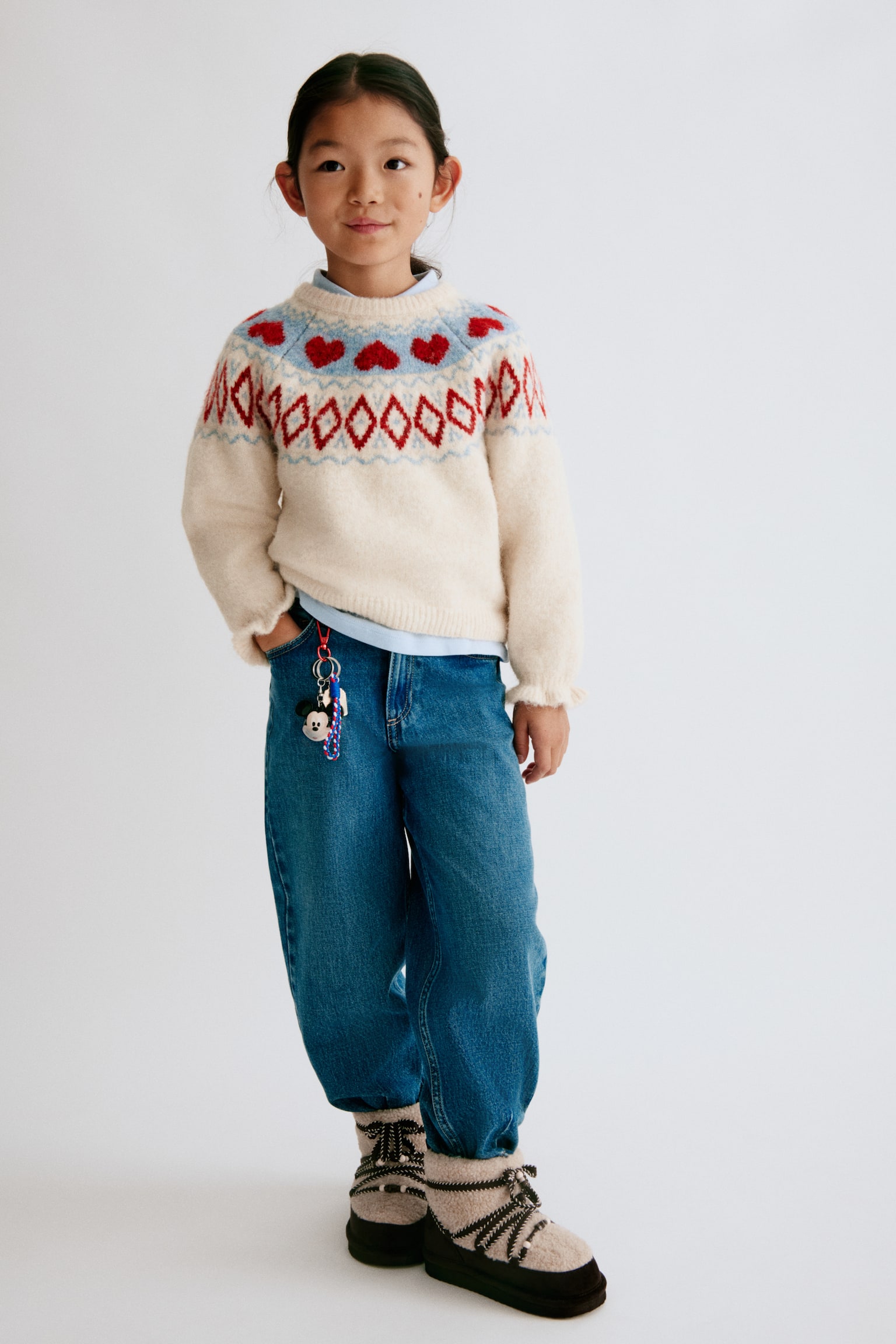 Детский свитер H&M Jacquard-Knit, цвет: Светлый бежевый — фото 5