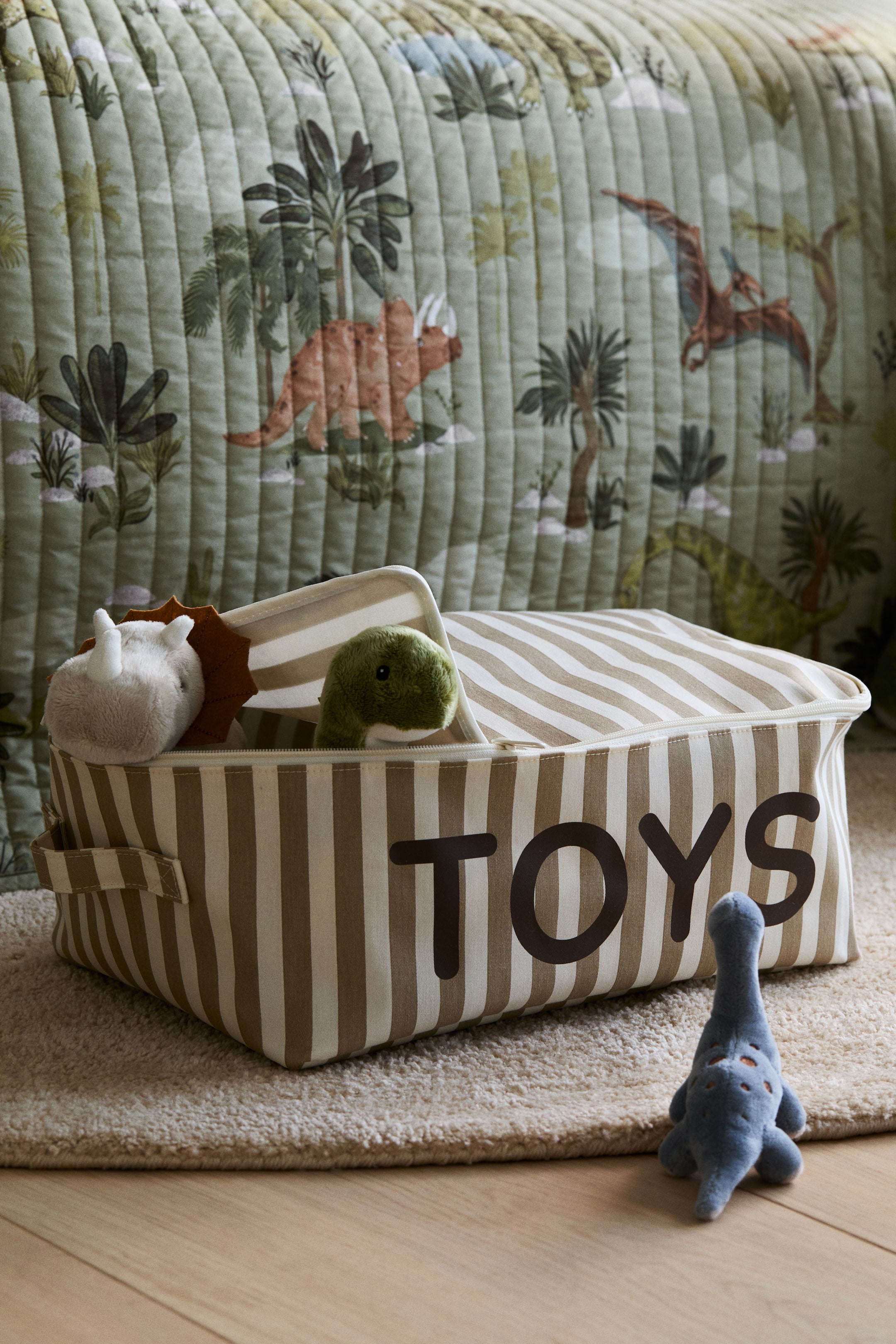 Voir une image plus grande: Panier à jouets avec couvercle - Beige/rayé - Home All | H&M CA 1
