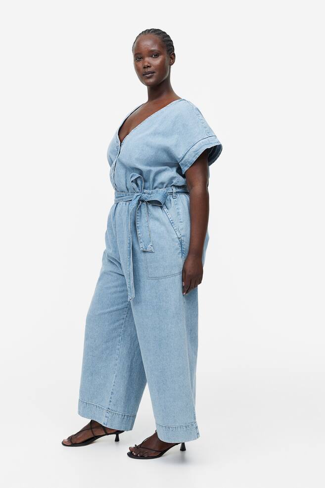 H&M+ Combi-pantalon en denim - Bleu denim clair - 5