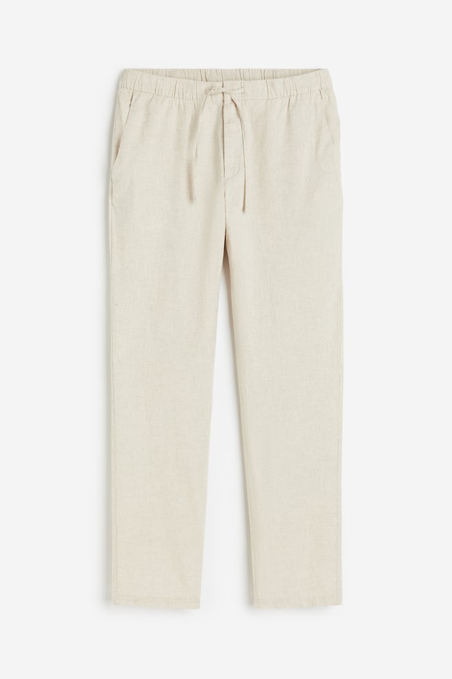 Broek van linnenmix Regular Fit - Roomwit - 1