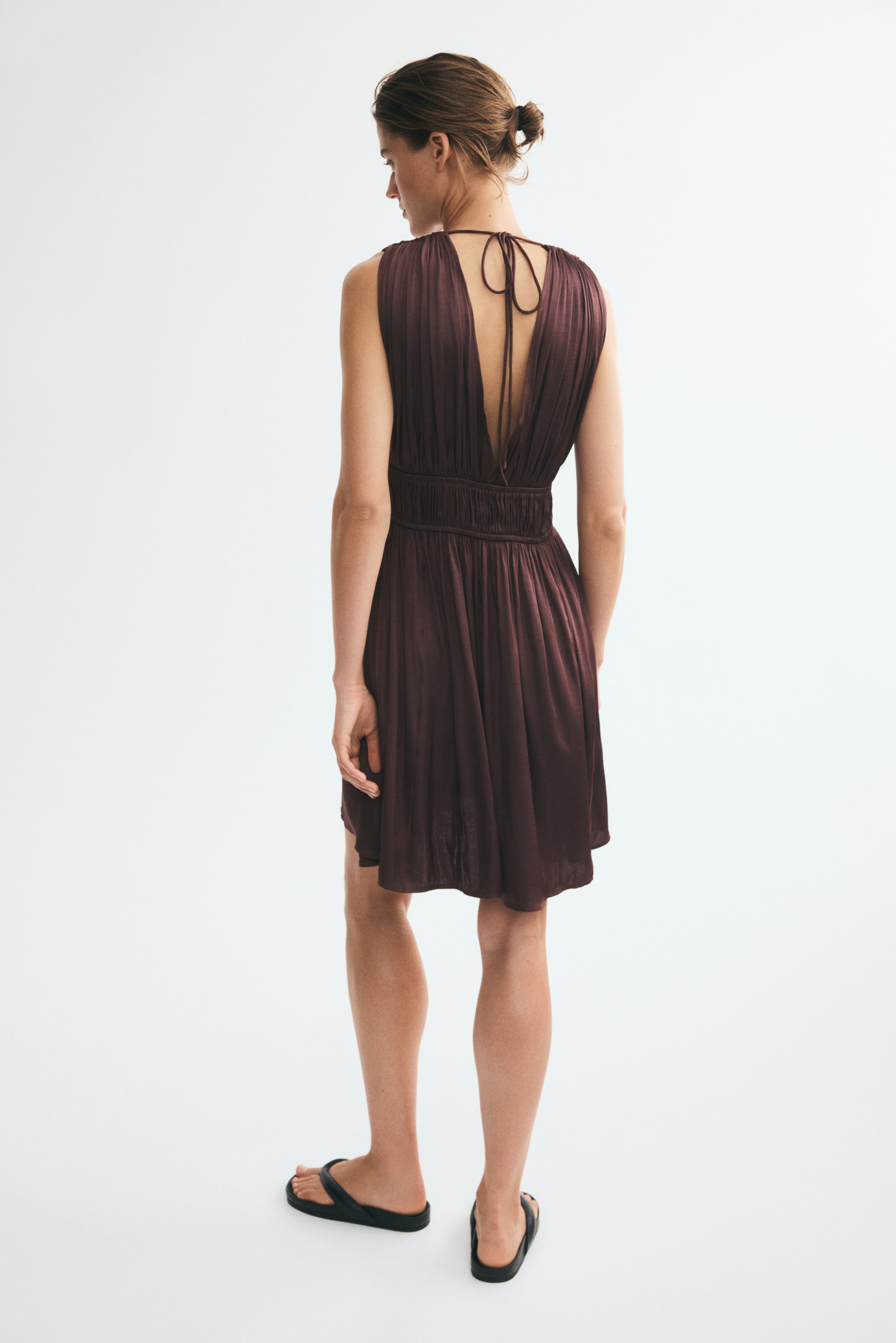 Draped Tie-Detail Dress